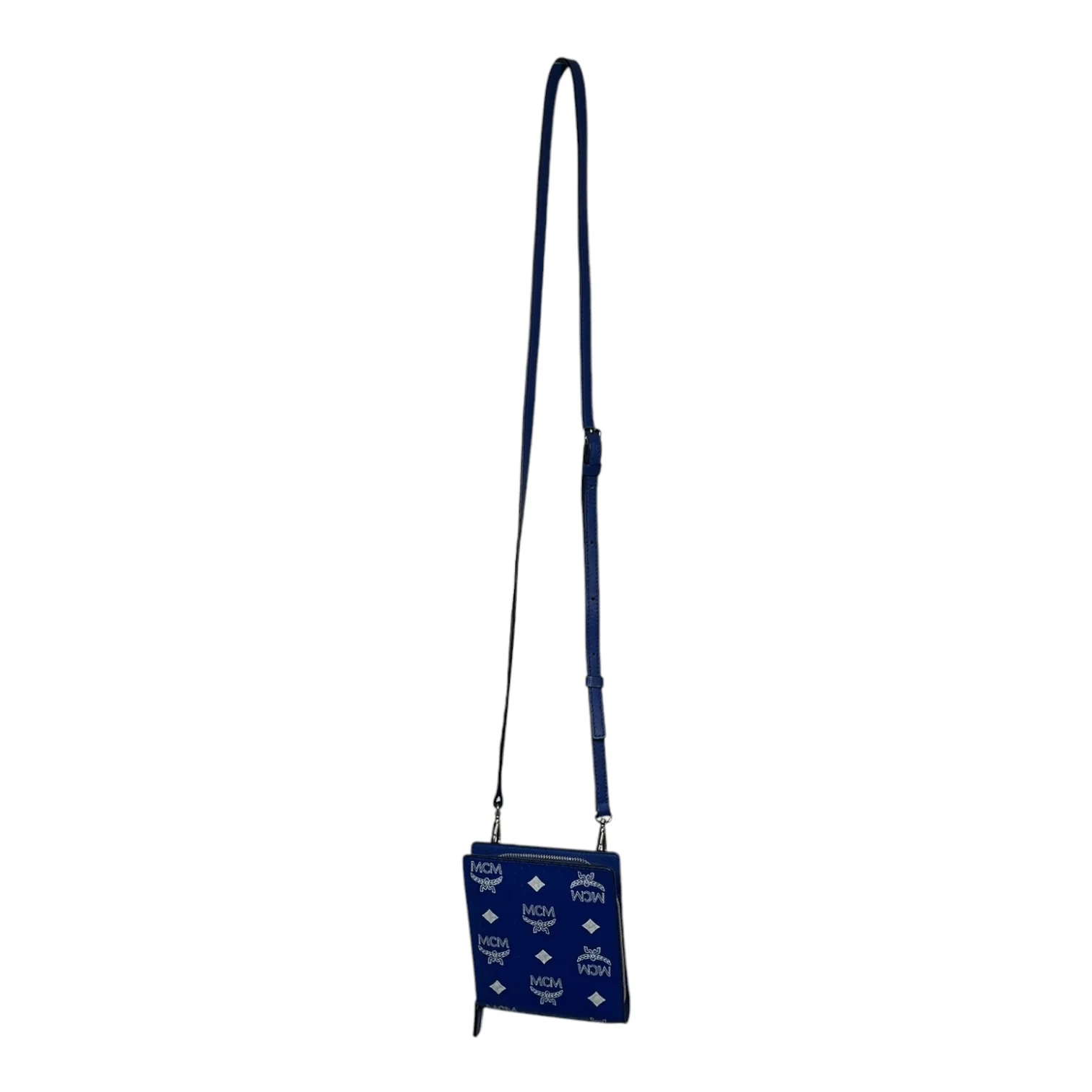 MCM/Cross Body Bag/All Over Print/Leather/BLU/Visetos AOP Bag