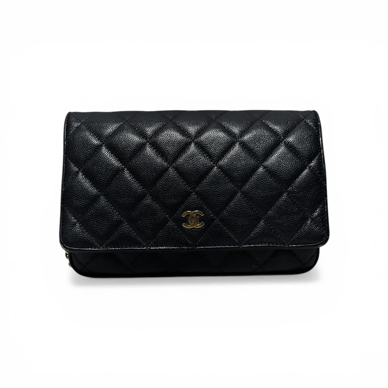CHANEL/Cross Body Bag/Leather/BLK/CAVIAR QUILTED/ worn inside