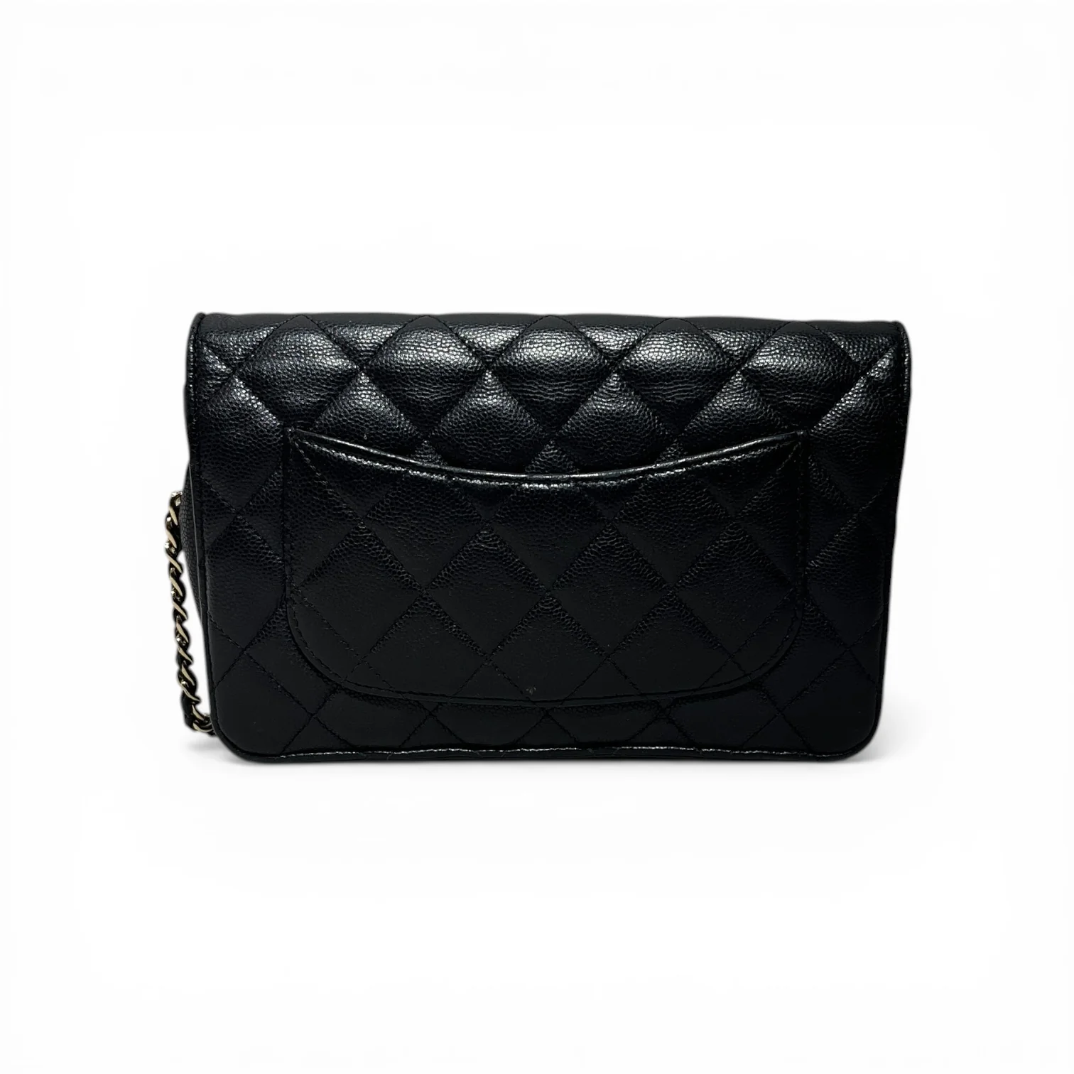 CHANEL/Cross Body Bag/Leather/BLK/CAVIAR QUILTED/ worn inside