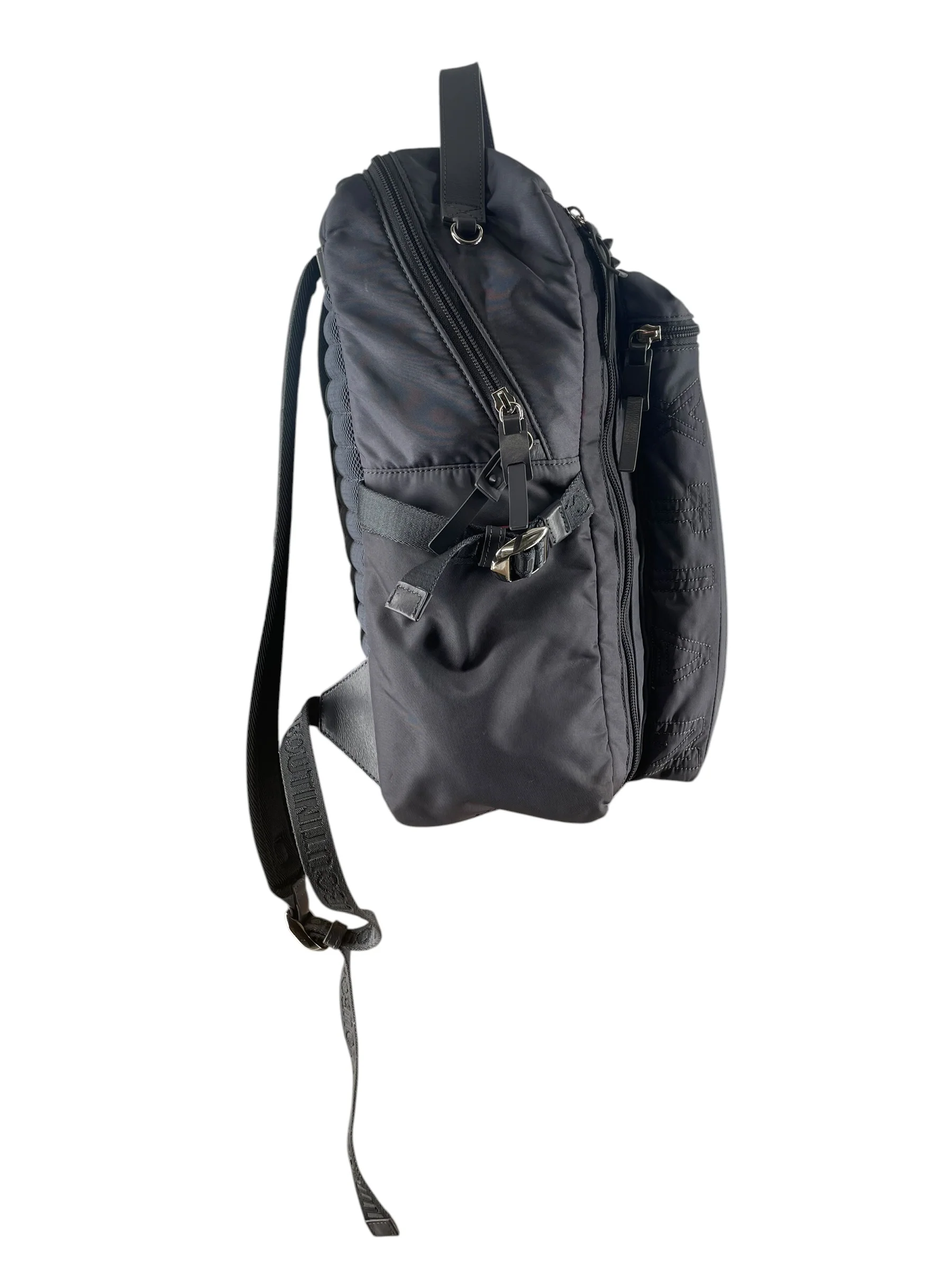 Christian Louboutin/Backpack/Polyester/GRY/LOGO EMBOSSED NYLON