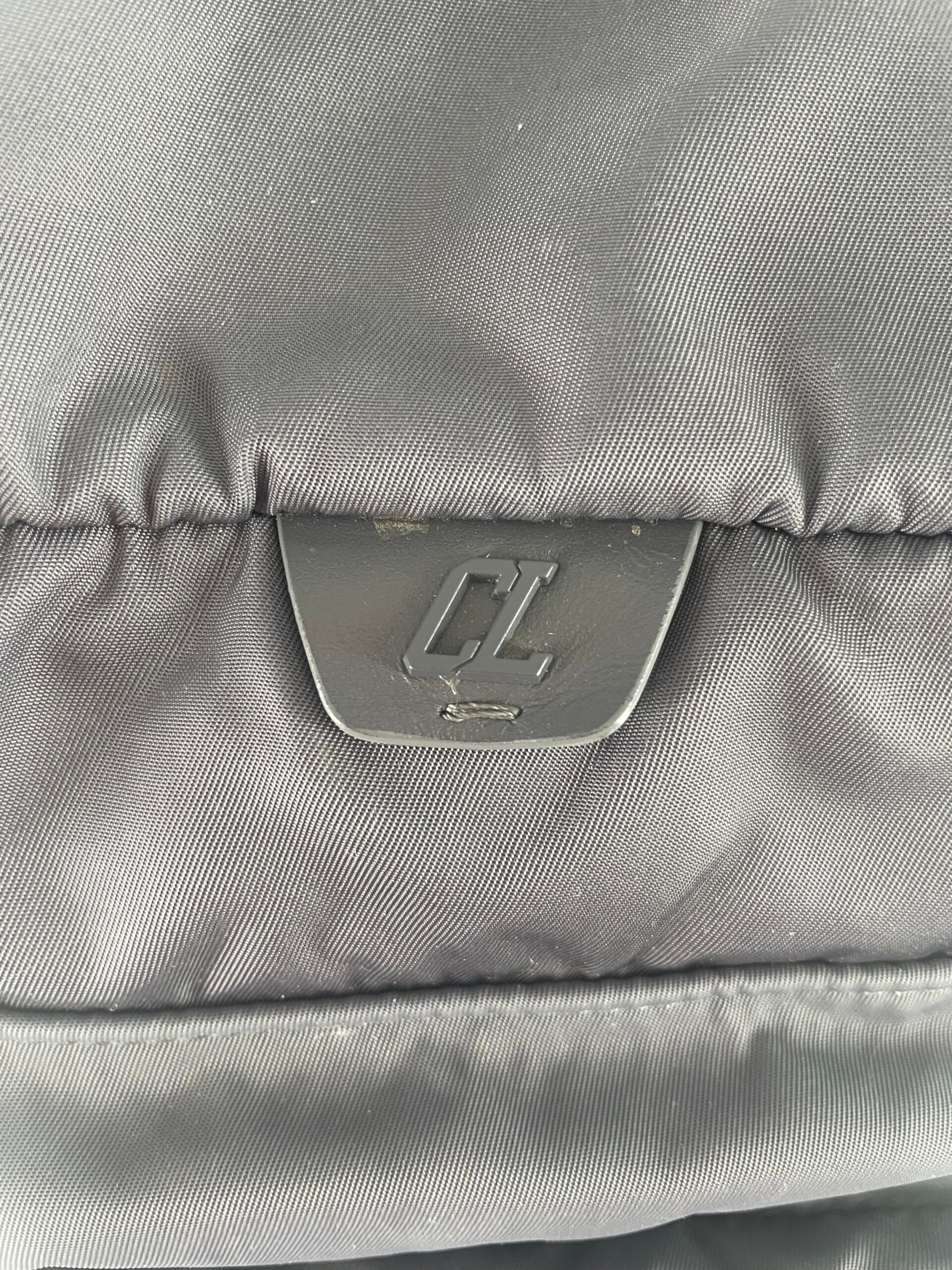 Christian Louboutin/Backpack/Polyester/GRY/LOGO EMBOSSED NYLON