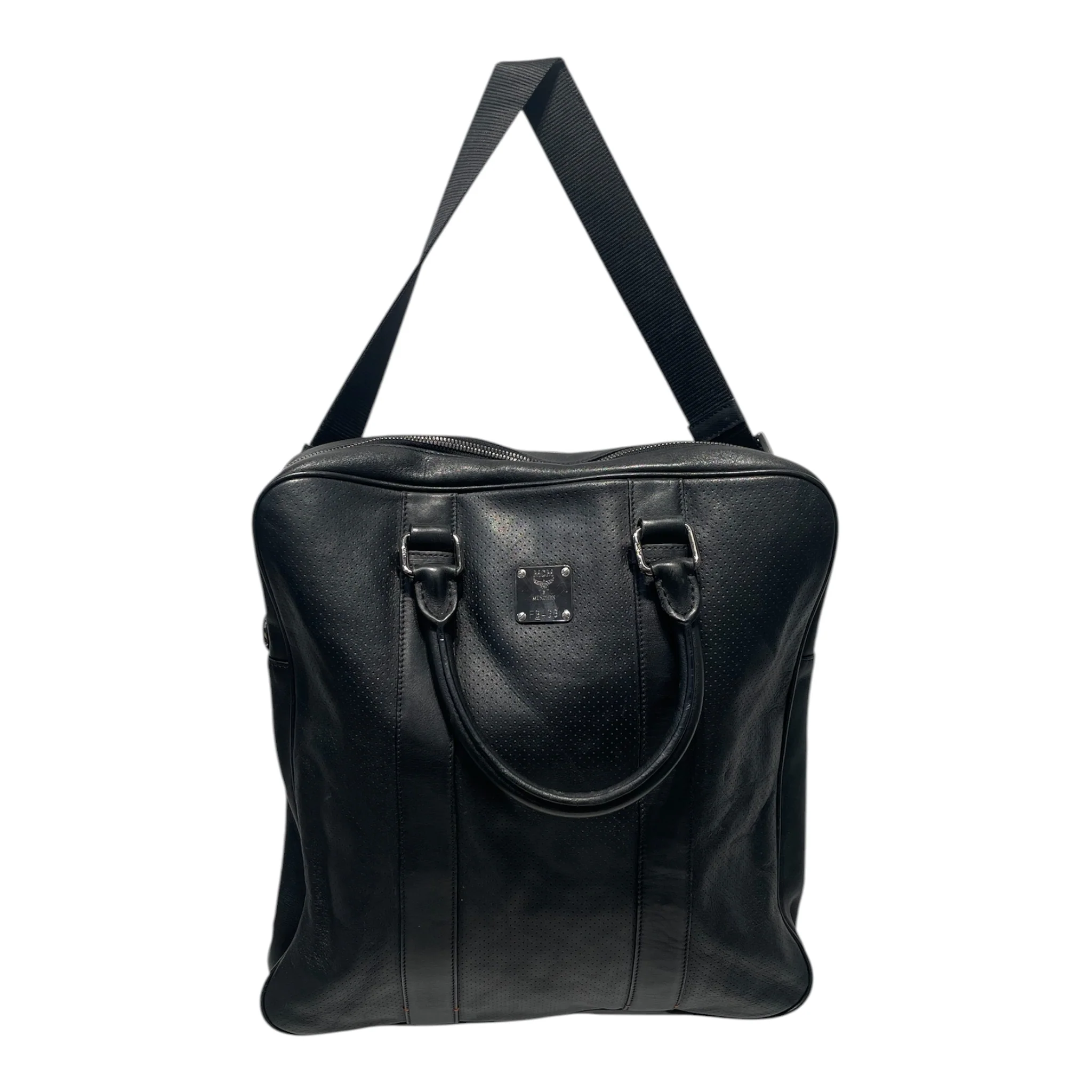 MCM/Briefcase/Leather/BLK/