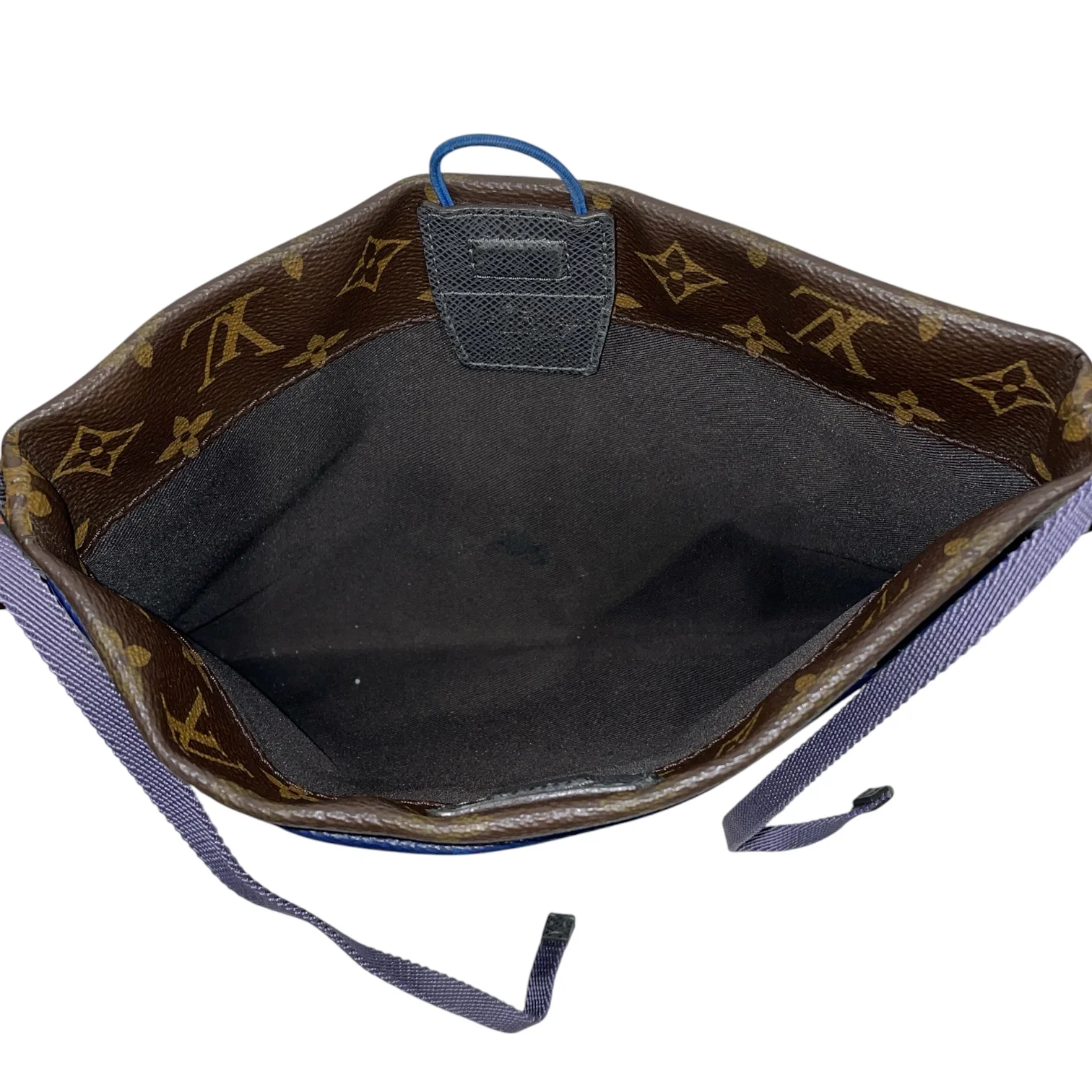 LOUIS VUITTON/Cross Body Bag/Monogram/Leather/BLU/Outdoor Pouch