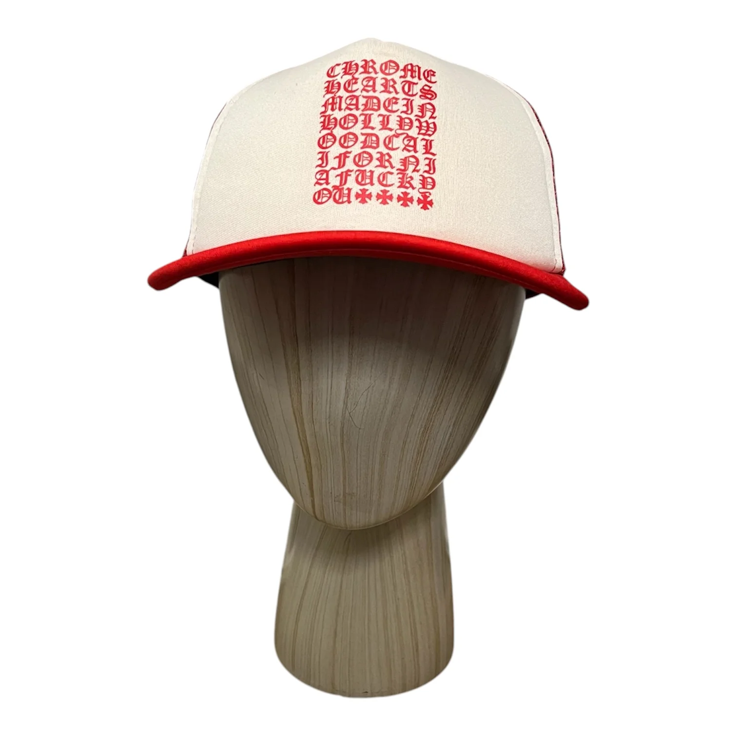 CHROME HEARTS/Trucker Cap/Cotton/RED/fuck u script trucker .925