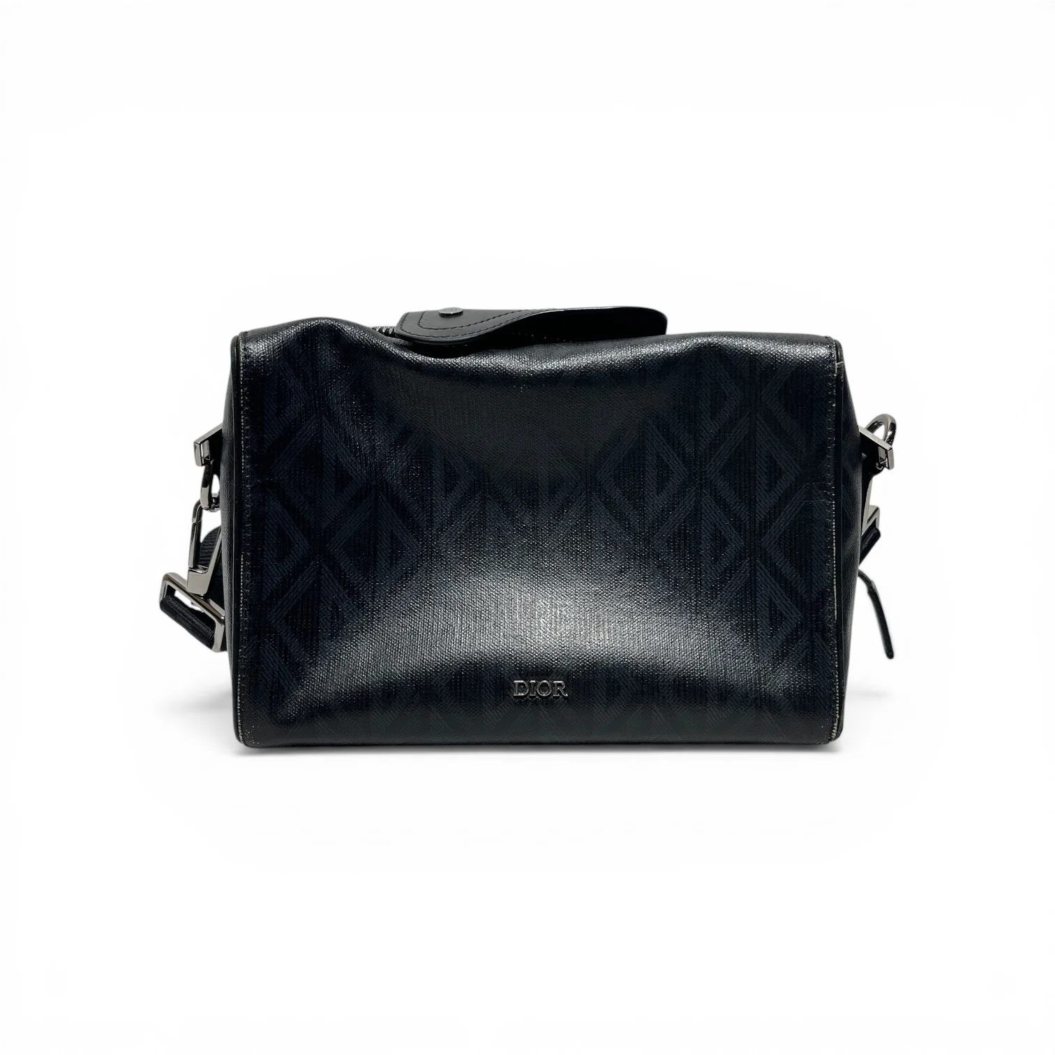 Christian Dior/Cross Body Bag/Monogram/Leather/BLK/2923 CD Diamond Lingot Messeng