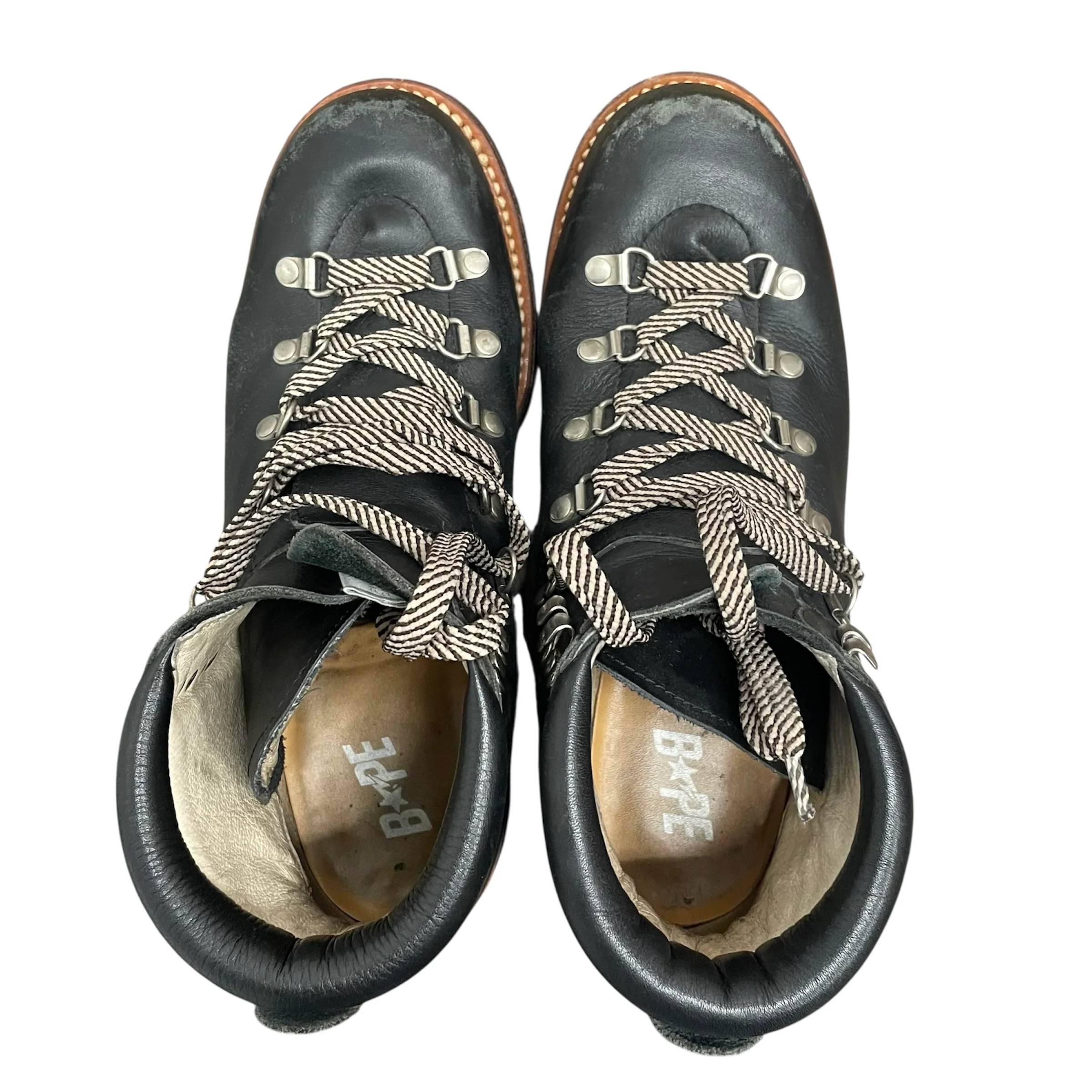BAPE STA!/Lace Up Boots/US 10/Leather/BLK/VIBRAM SOLE
