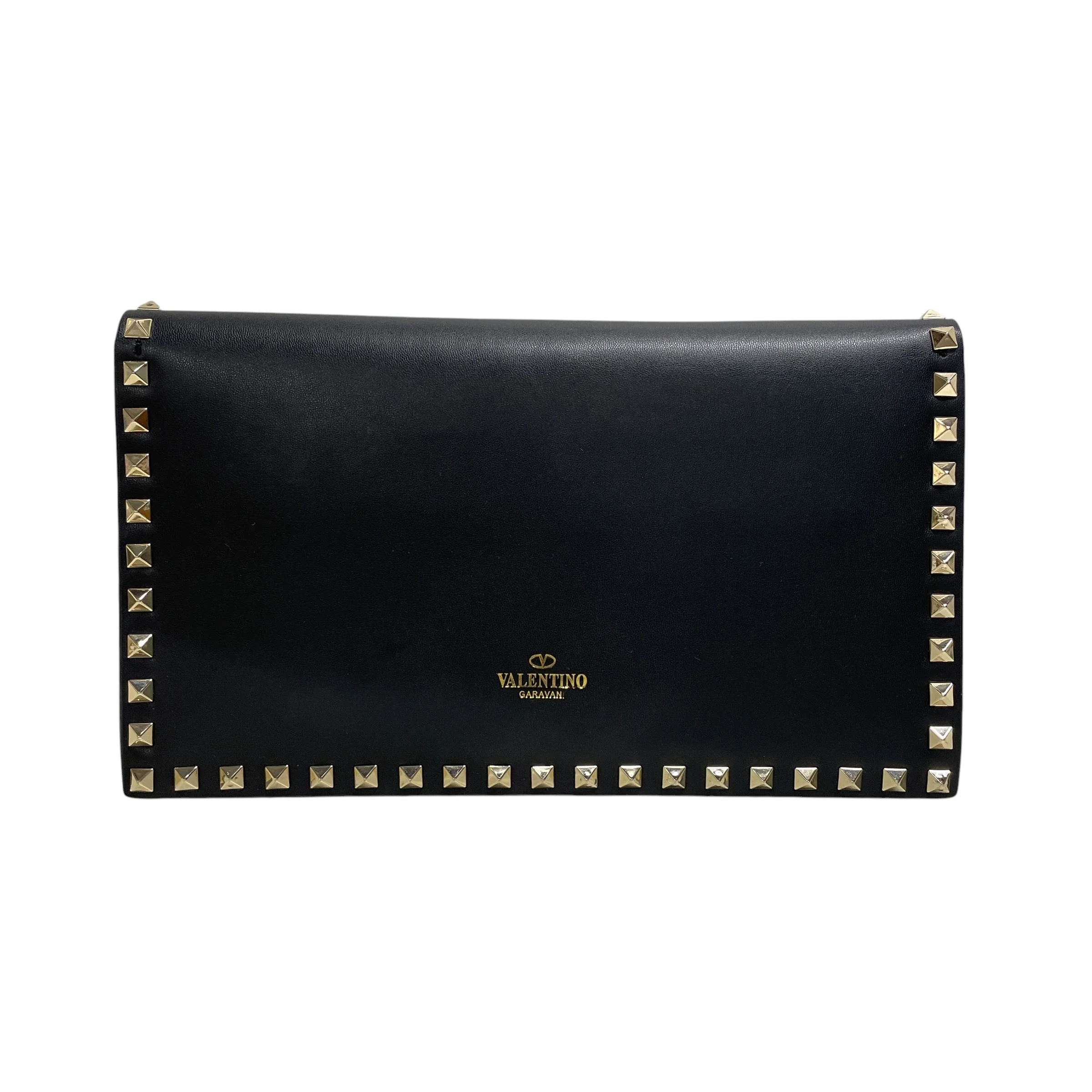 VALENTINO/Pouch/Leather/BLK/studded clutch