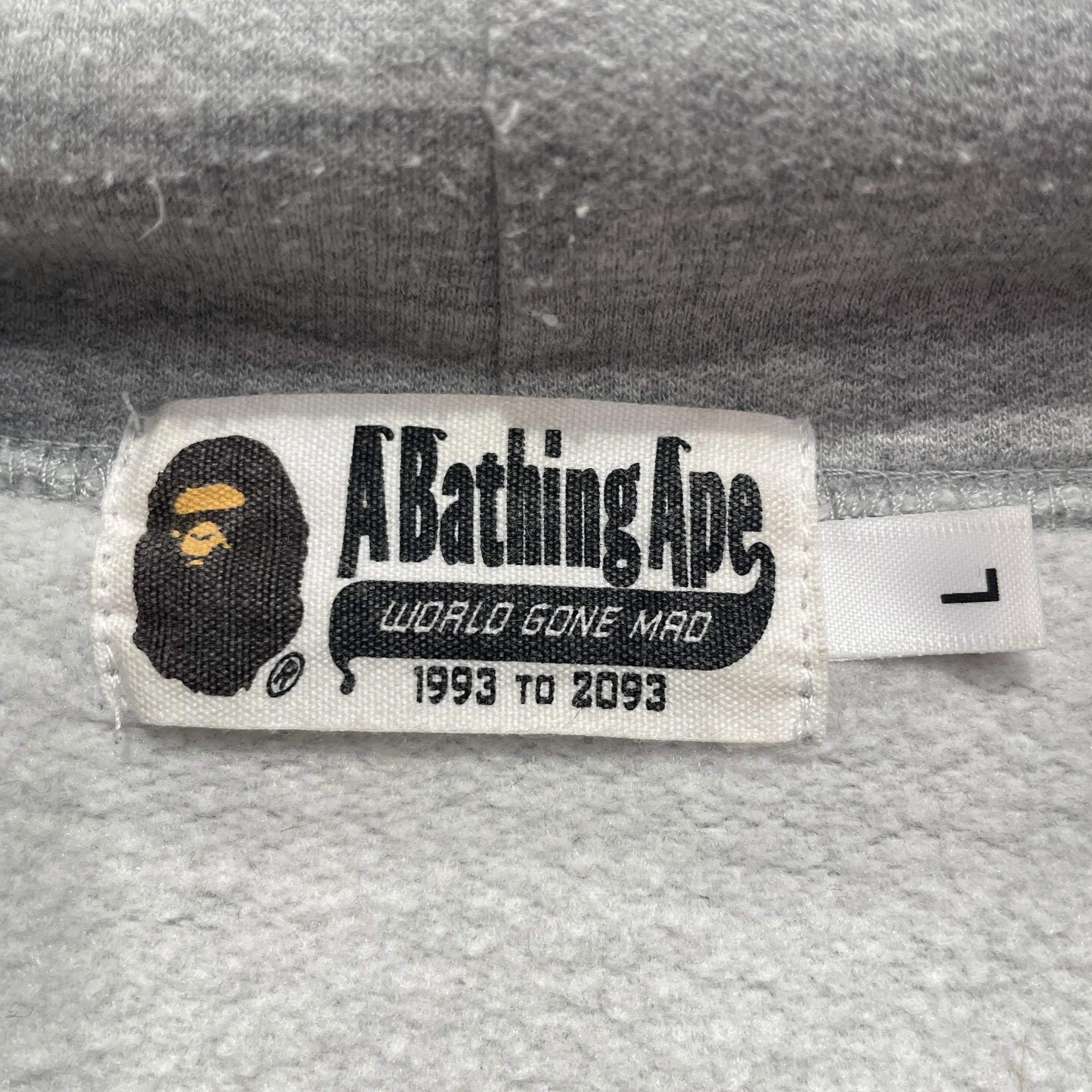 A BATHING APE/Hoodie/L/Cotton/GRY/FAMILY BAG HOODIE