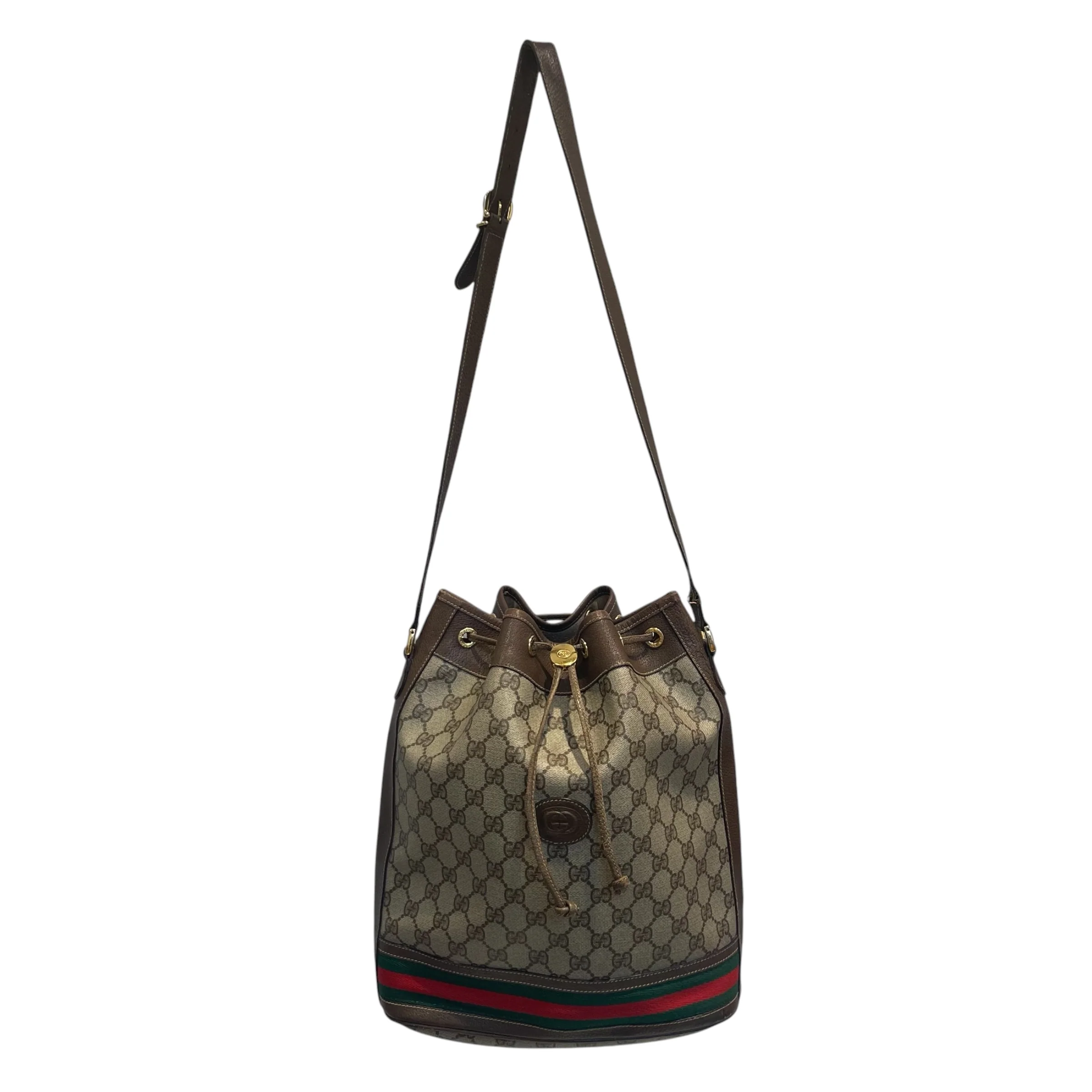 GUCCI/Bag/Monogram/BRW/bucket bag/green red stripe