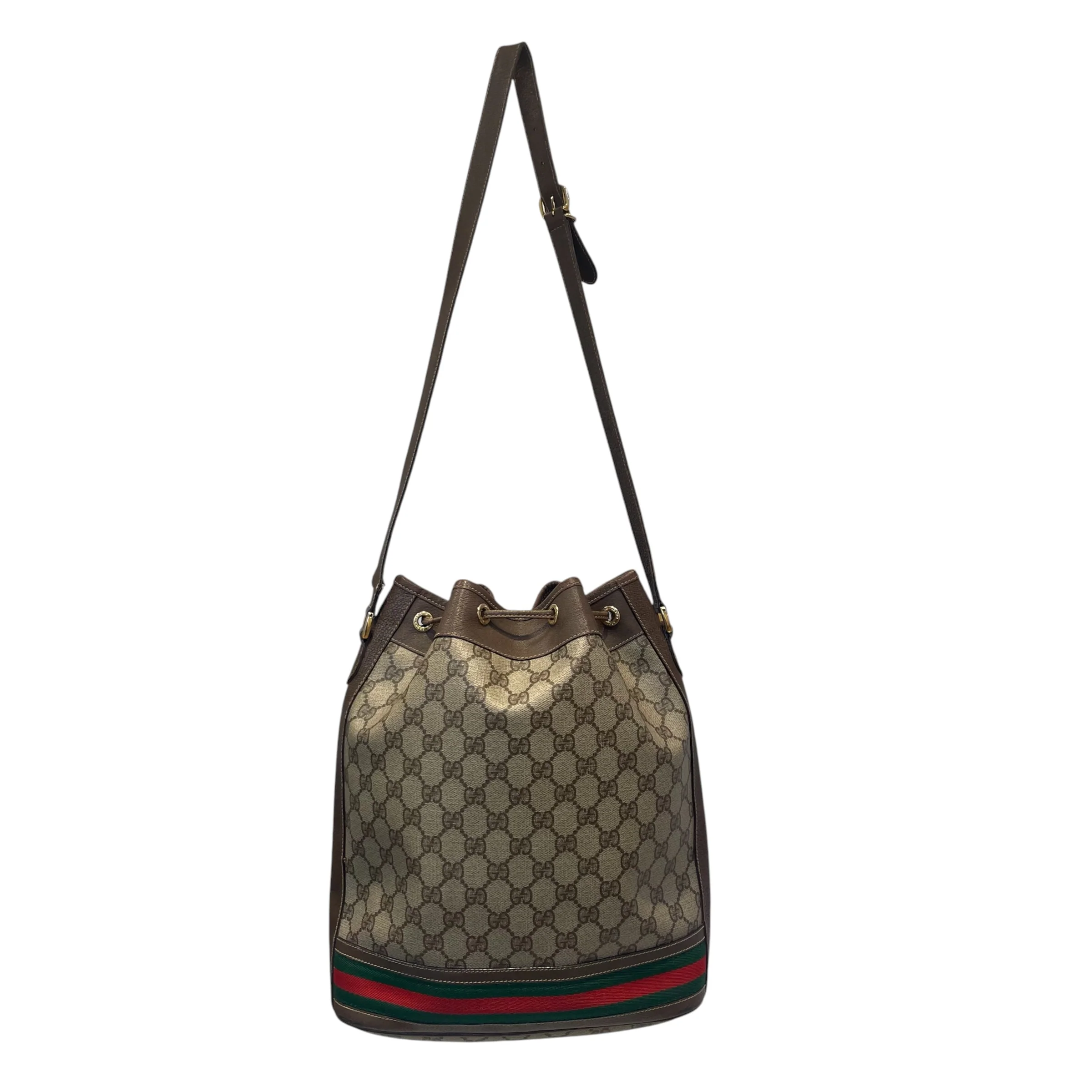 GUCCI/Bag/Monogram/BRW/bucket bag/green red stripe
