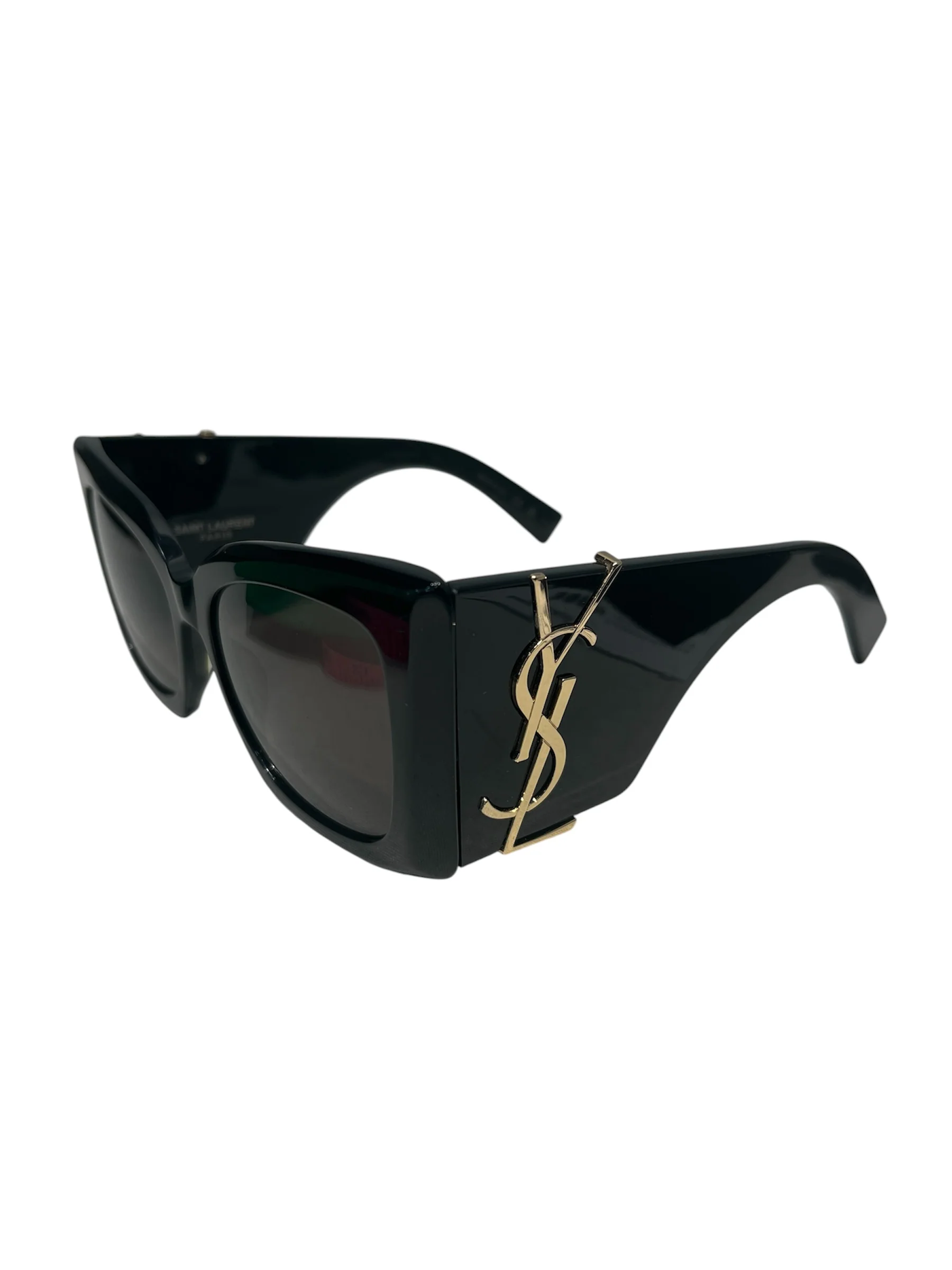SAINT LAURENT/Sunglasses/Plastic/BLK/Fox/YSL LOGO BLAZE SLM119