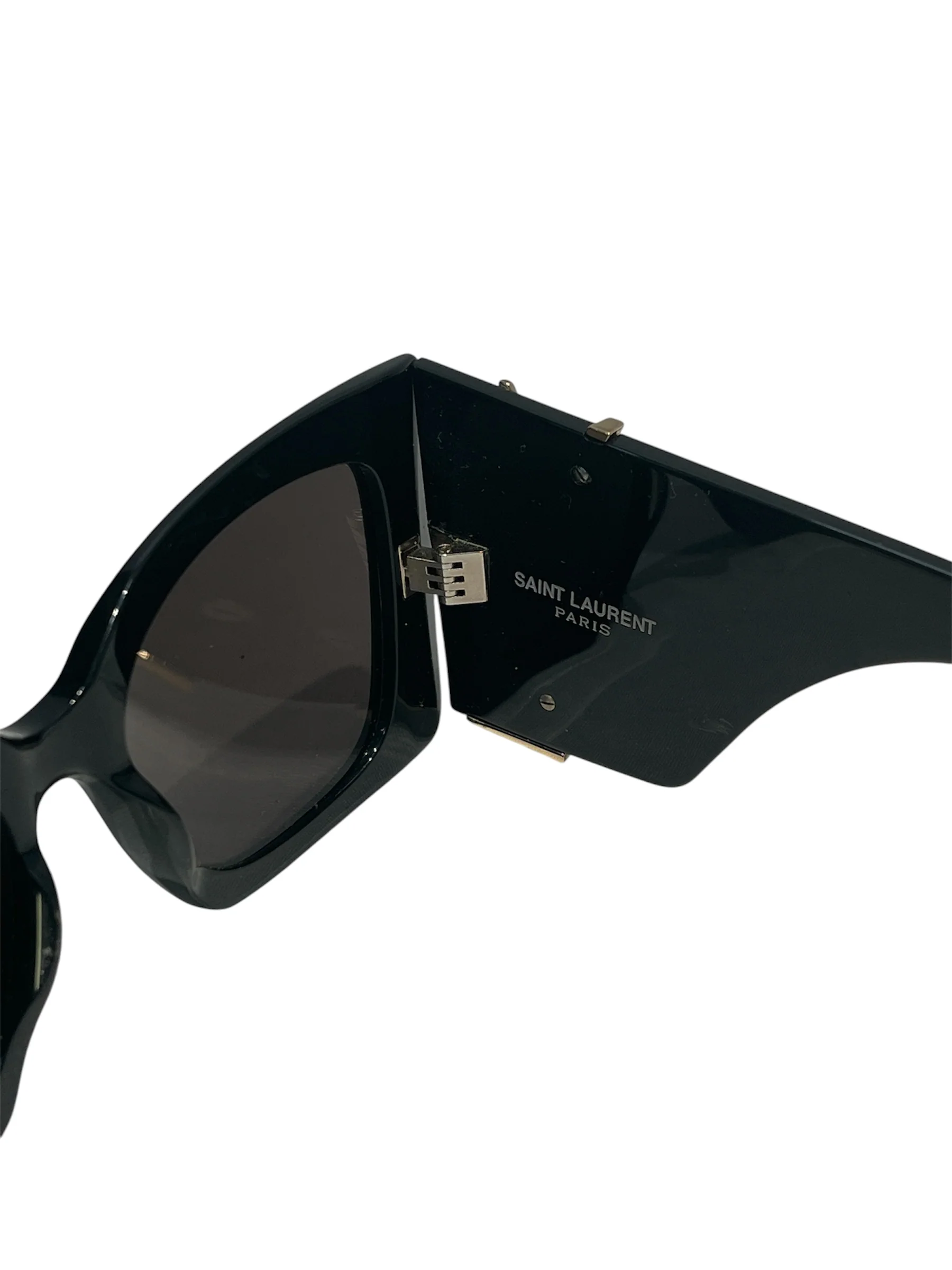 SAINT LAURENT/Sunglasses/Plastic/BLK/Fox/YSL LOGO BLAZE SLM119