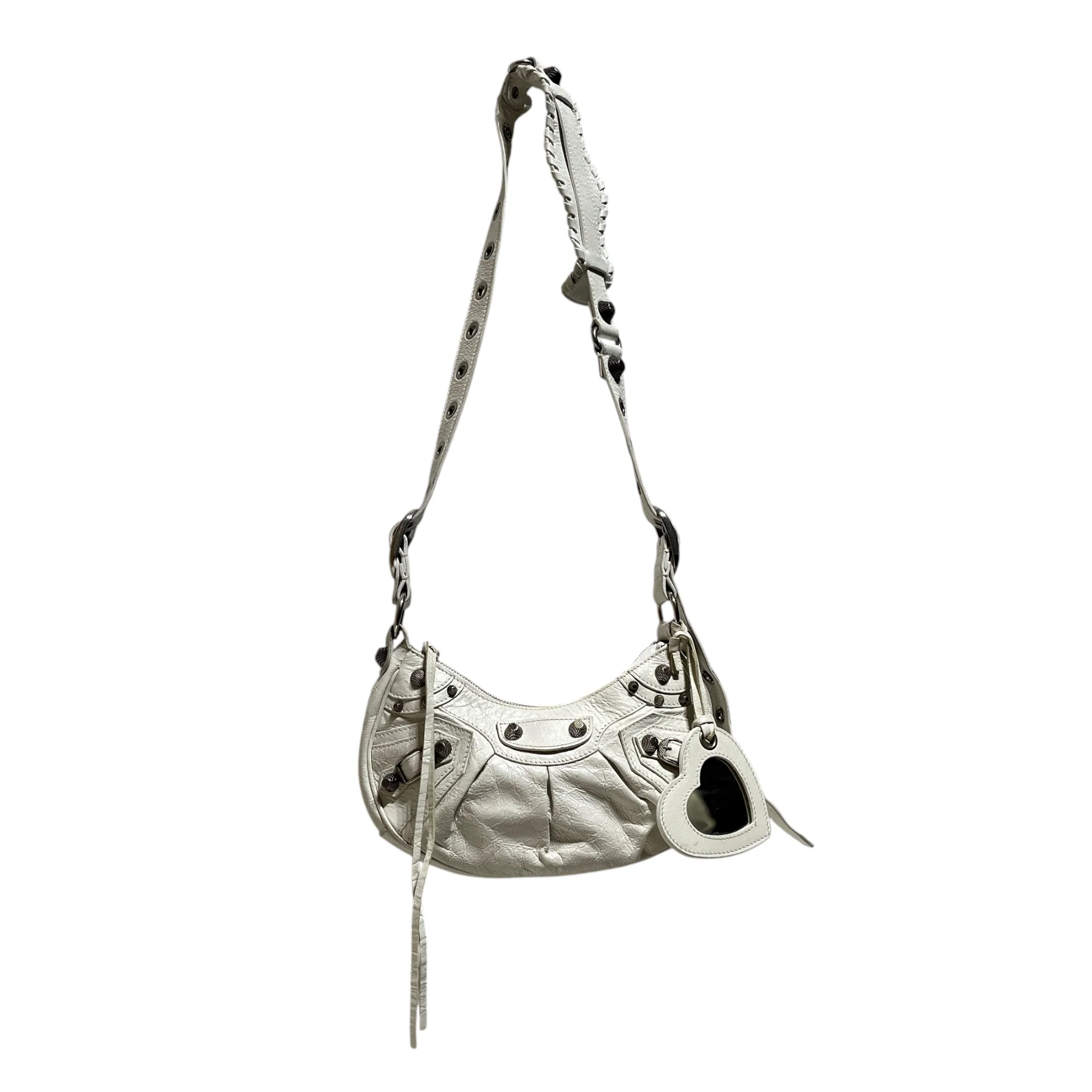 BALENCIAGA/Bag/Leather/WHT/LE CAGOLE XS