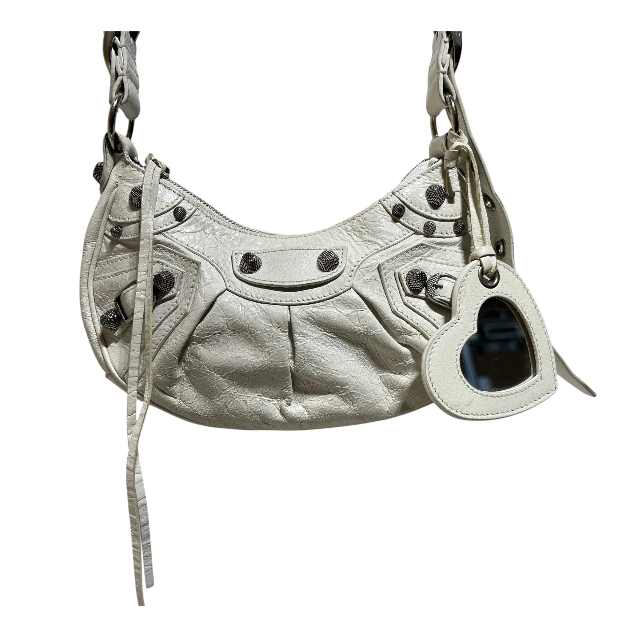 BALENCIAGA/Bag/Leather/WHT/LE CAGOLE XS