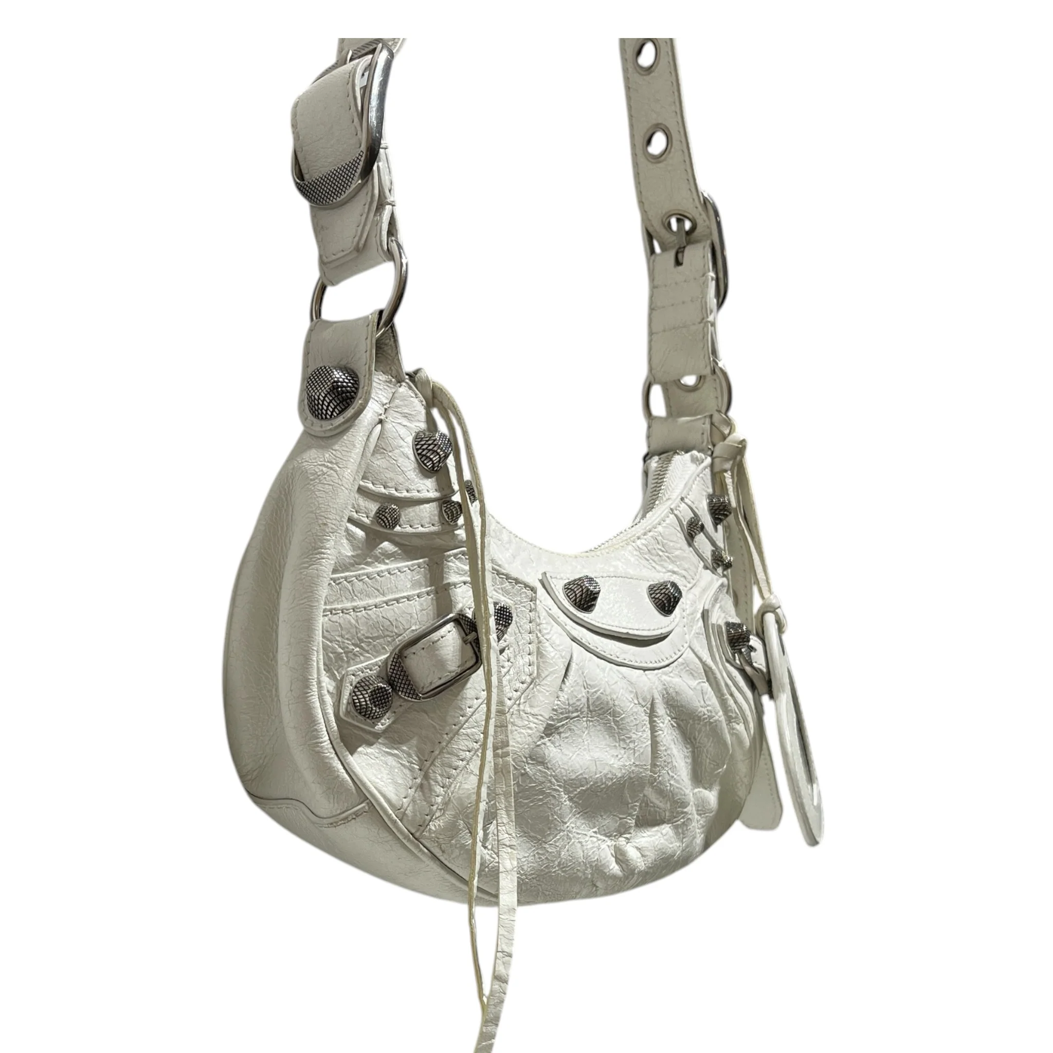 BALENCIAGA/Bag/Leather/WHT/LE CAGOLE XS