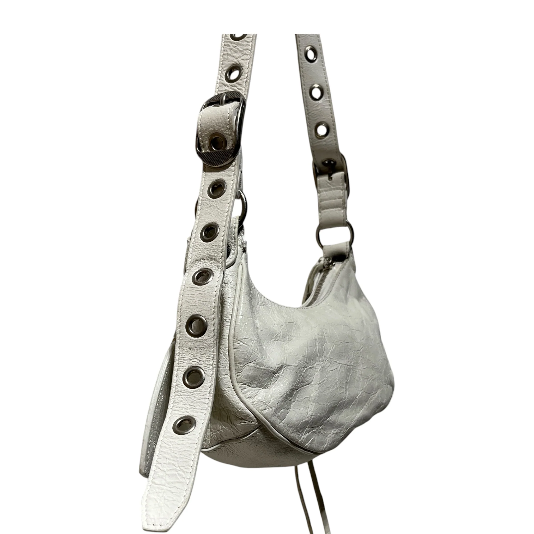 BALENCIAGA/Bag/Leather/WHT/LE CAGOLE XS