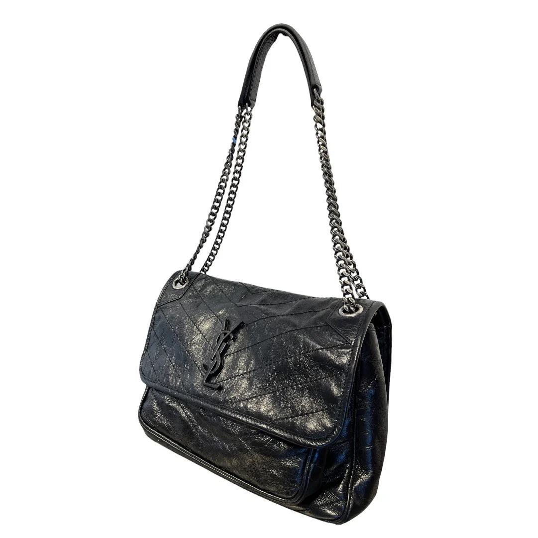 YVES SAINT LAURENT/Cross Body Bag/Leather/BLK/NIKI