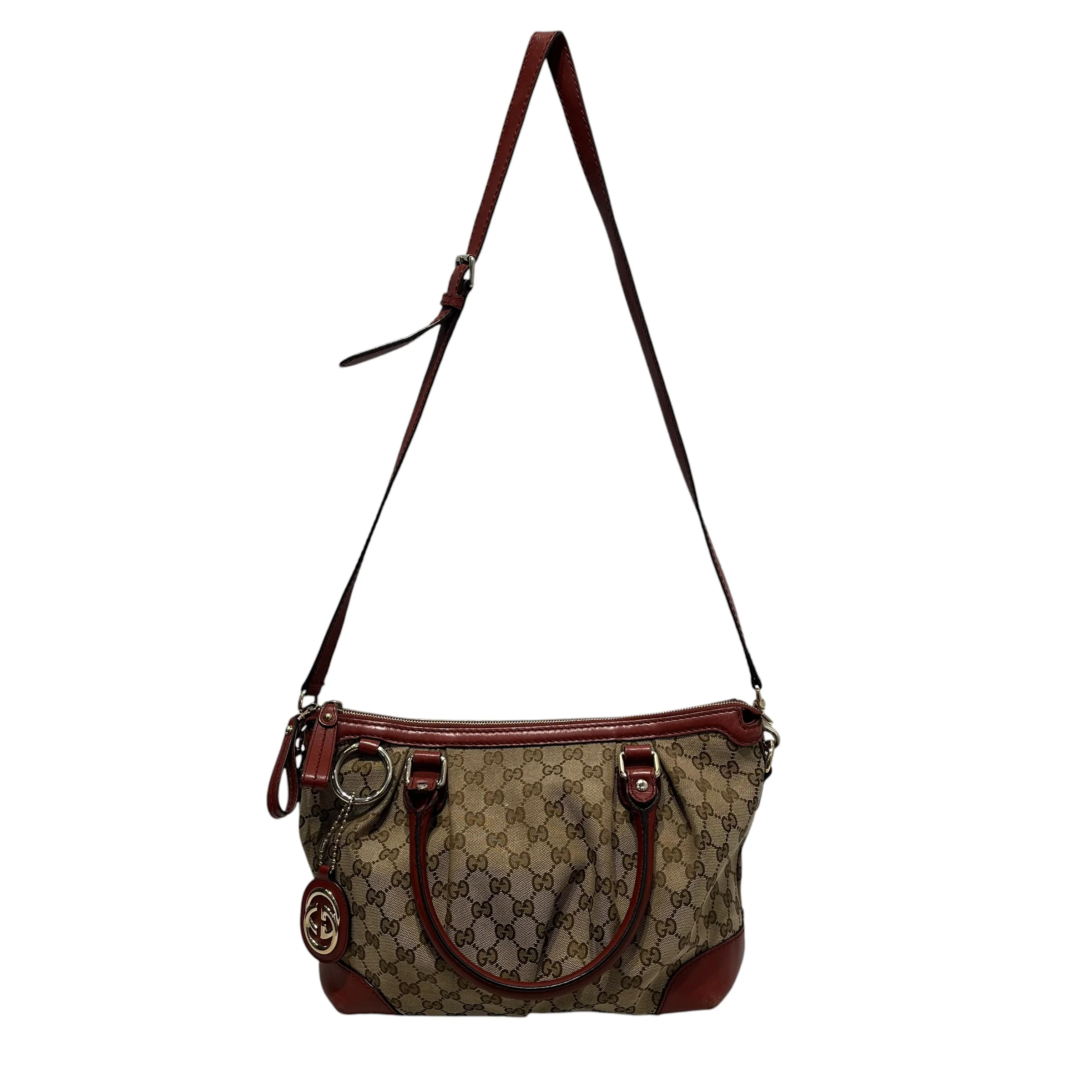 GUCCI/Hand Bag/Monogram/Leather/RED/sukey handbag