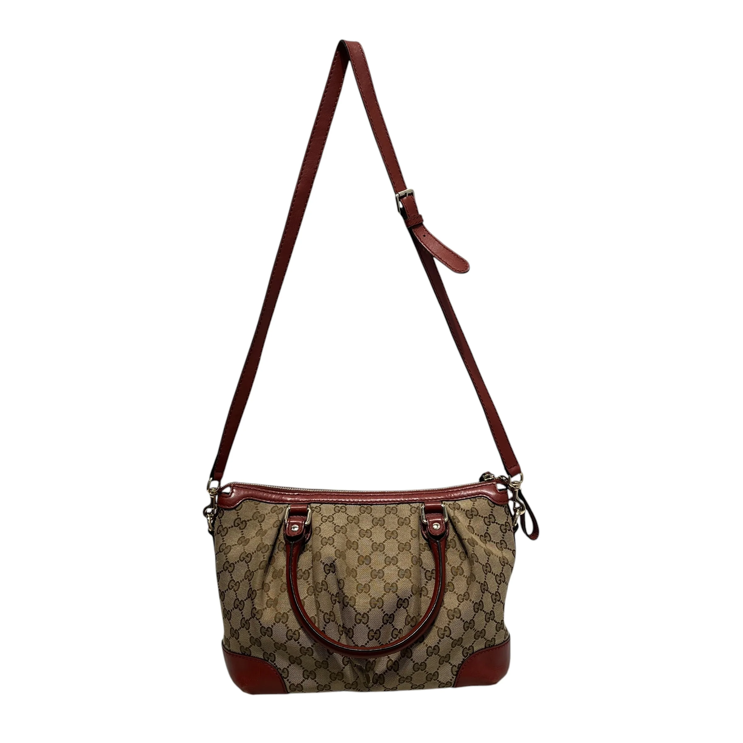 GUCCI/Hand Bag/Monogram/Leather/RED/sukey handbag