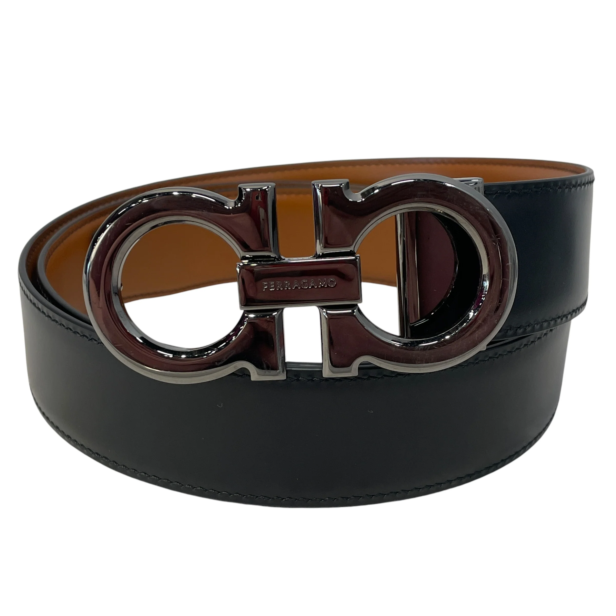 Salvatore Ferragamo/Belt/Leather/BLK/smooth leather