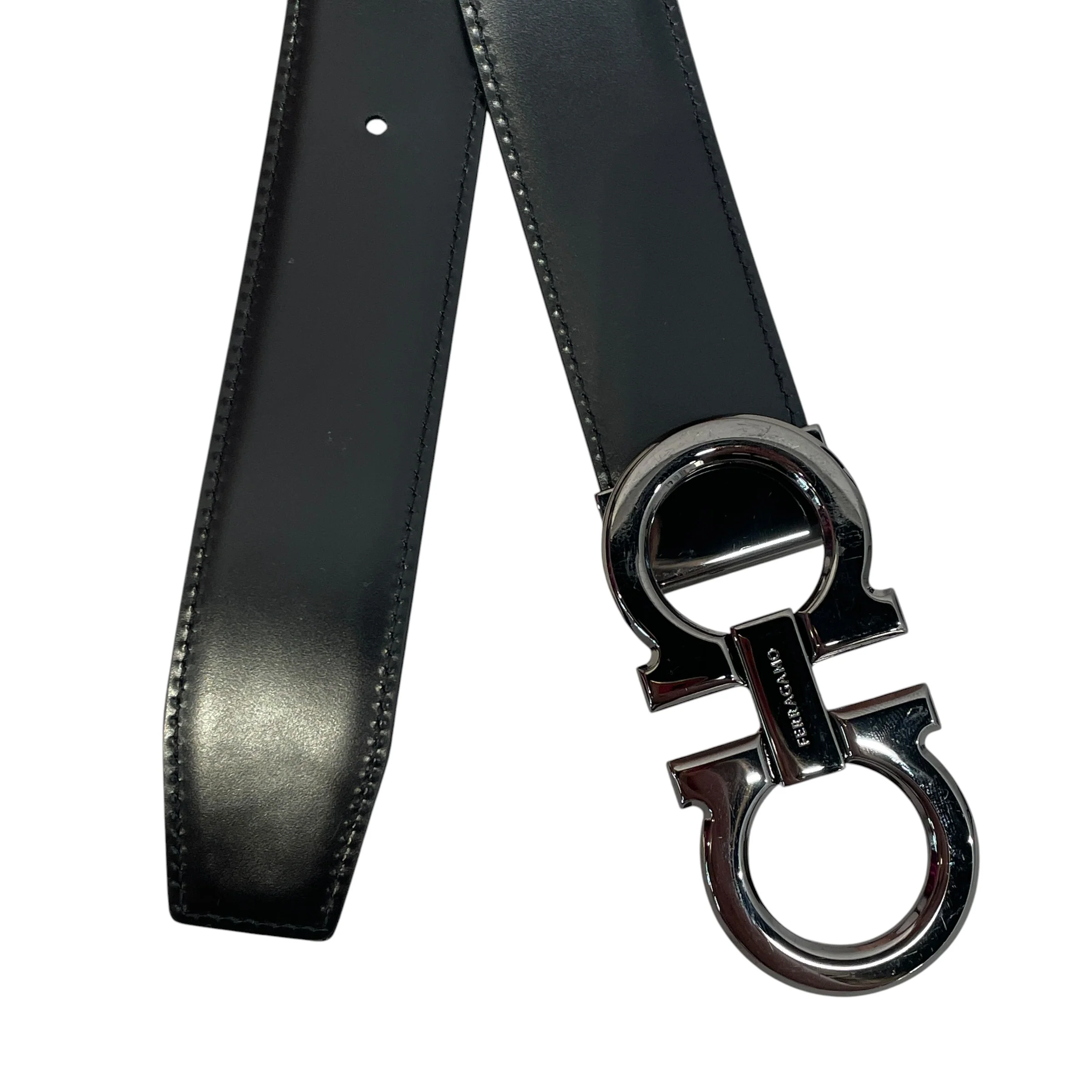 Salvatore Ferragamo/Belt/Leather/BLK/smooth leather