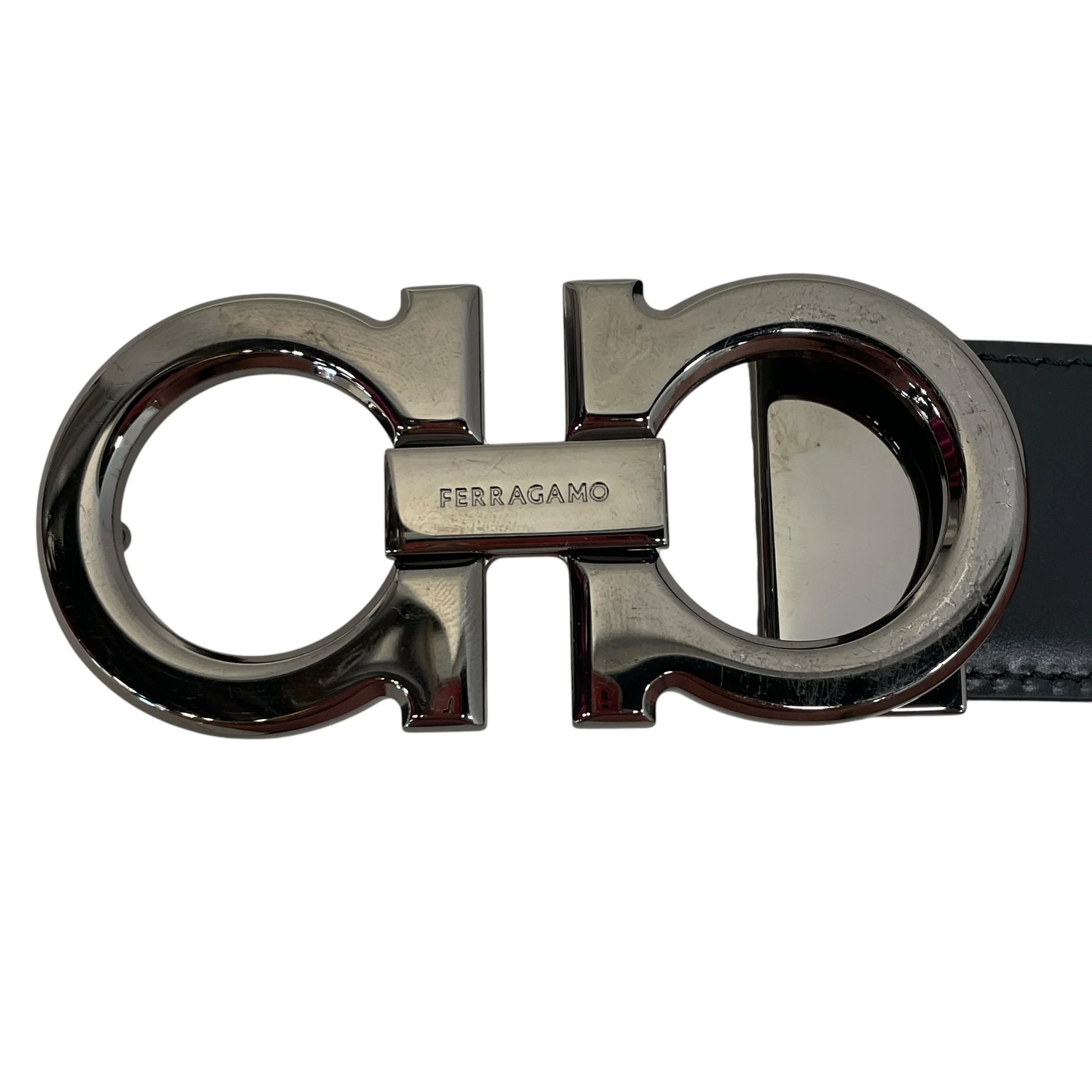 Salvatore Ferragamo/Belt/Leather/BLK/smooth leather