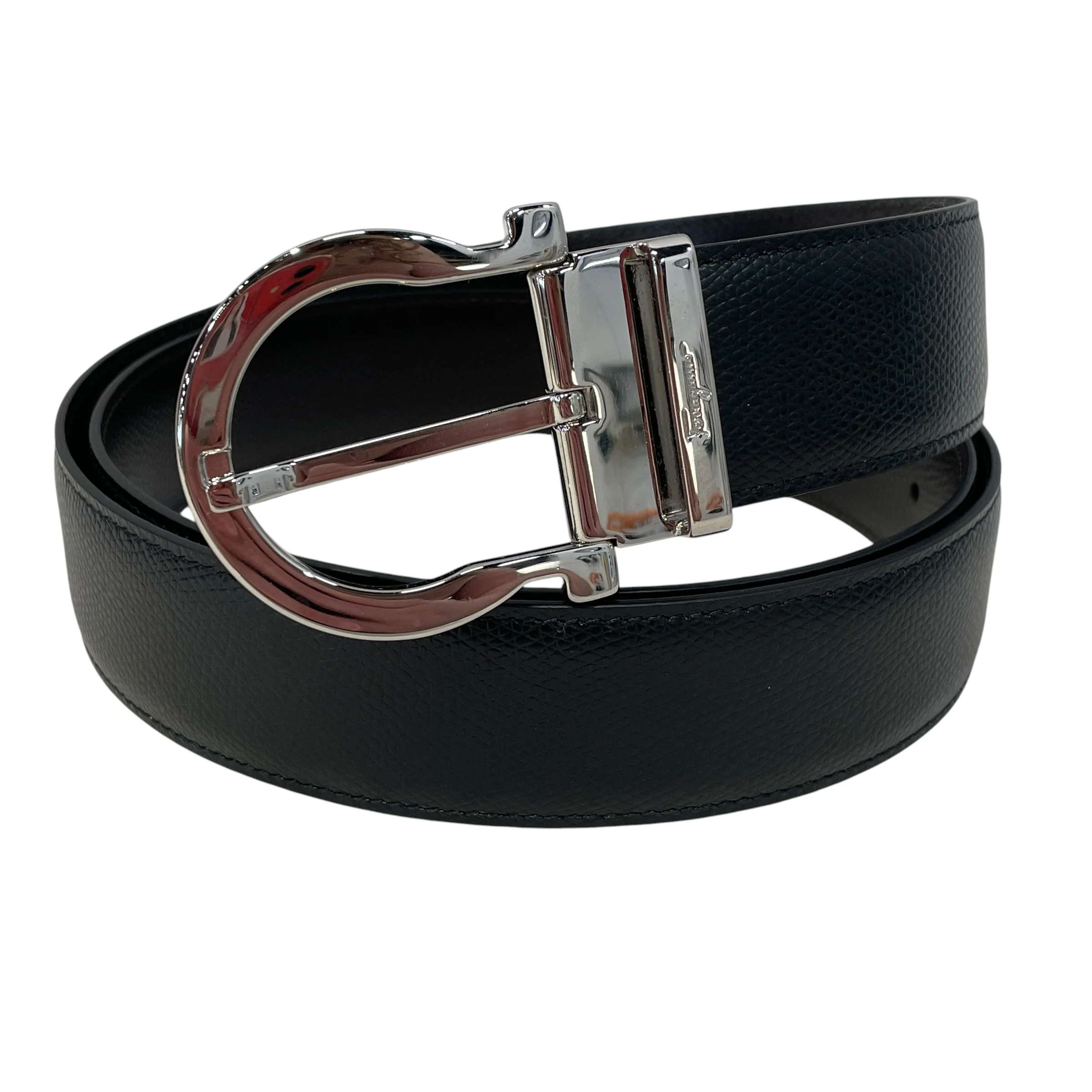 Salvatore Ferragamo/Belt/Leather/BLK/speckled textured leather