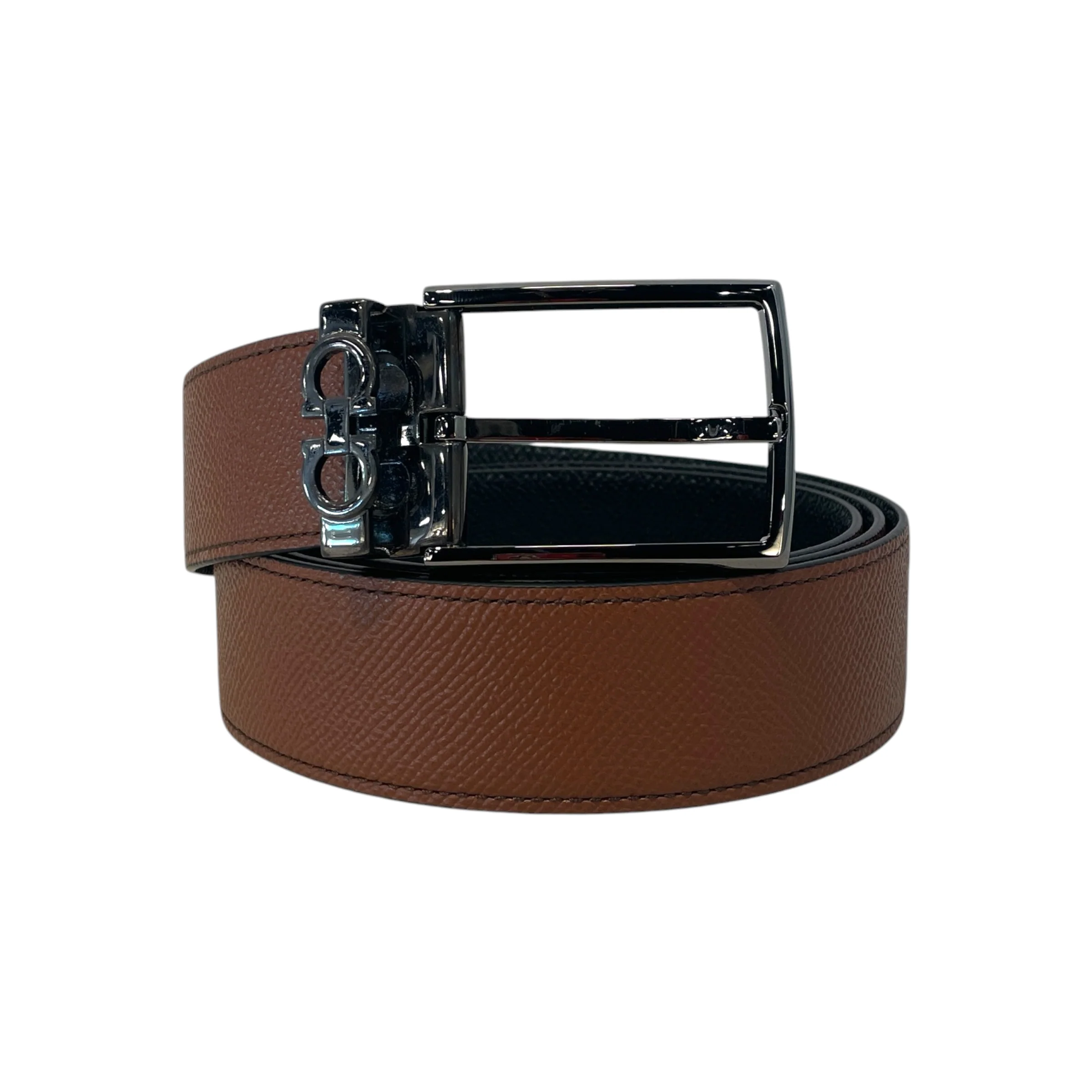 Salvatore Ferragamo/Belt/Leather/BRW/Textured with Gancini