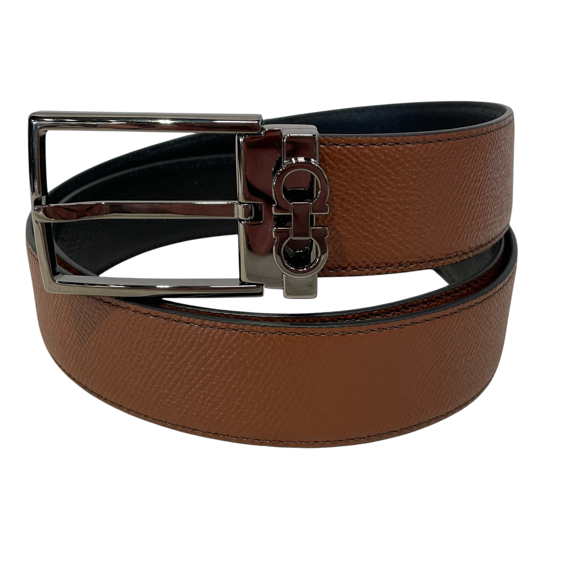 Salvatore Ferragamo/Belt/Leather/BRW/Textured with Gancini