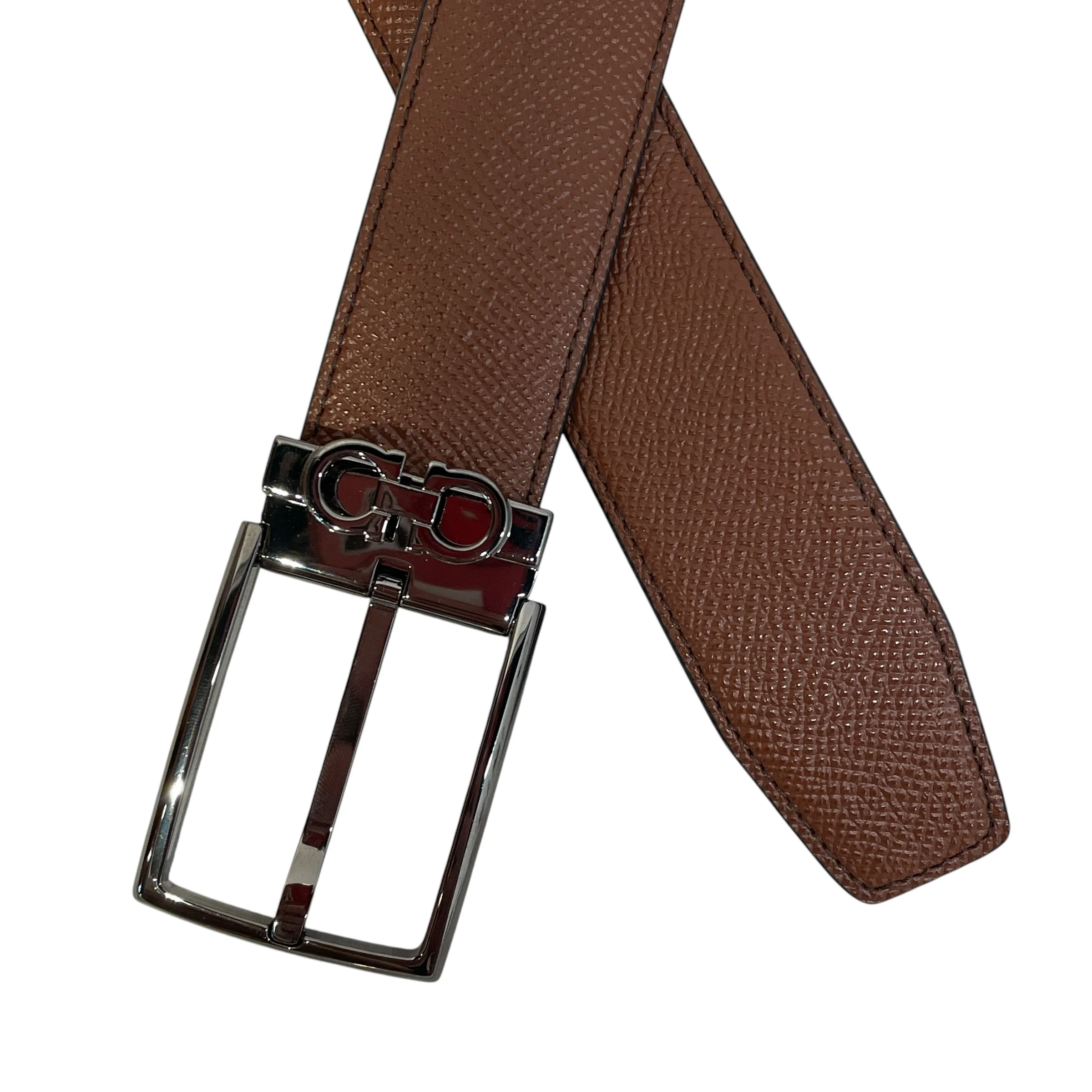 Salvatore Ferragamo/Belt/Leather/BRW/Textured with Gancini