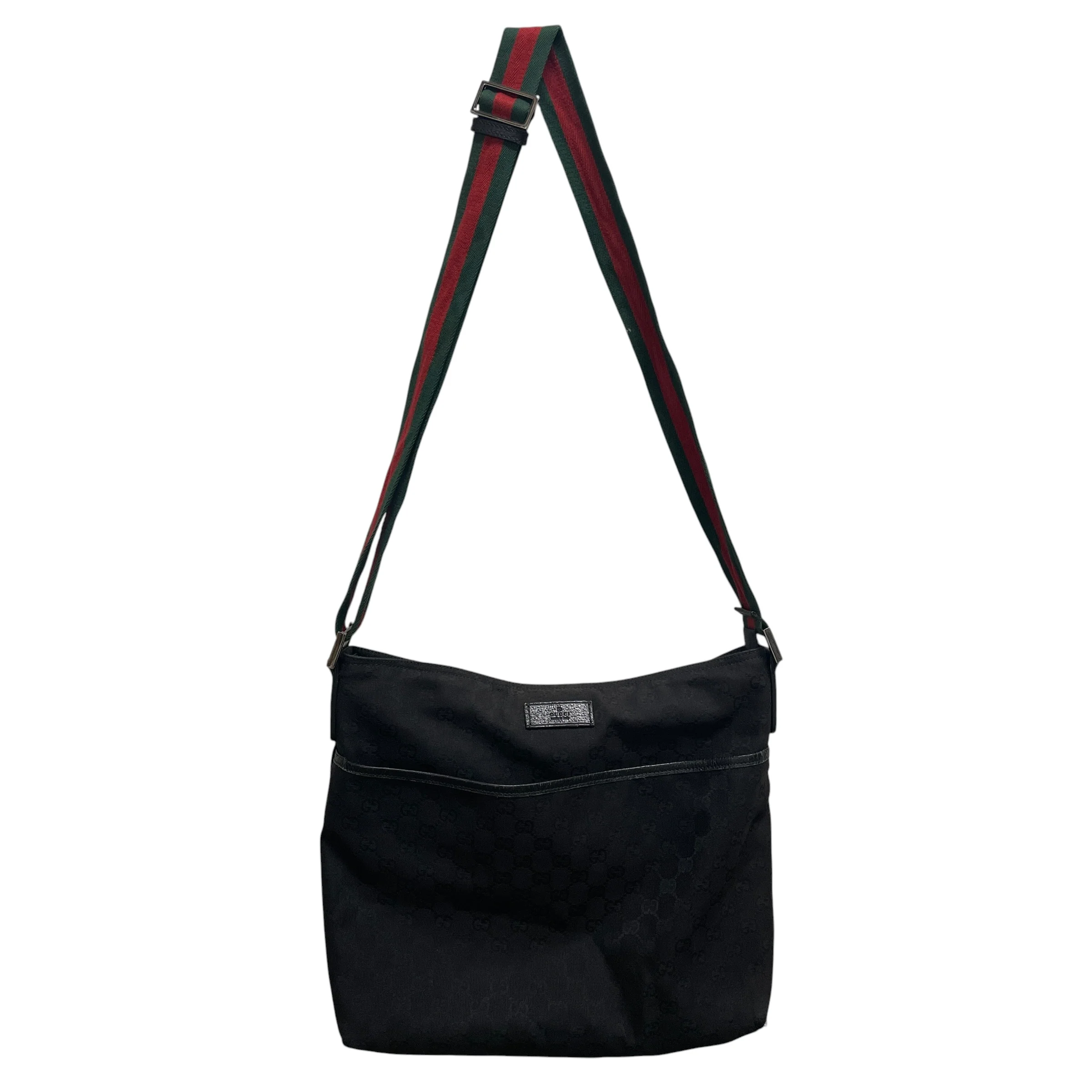 GUCCI/Cross Body Bag/Monogram/Cotton/BLK/R2DVT2X