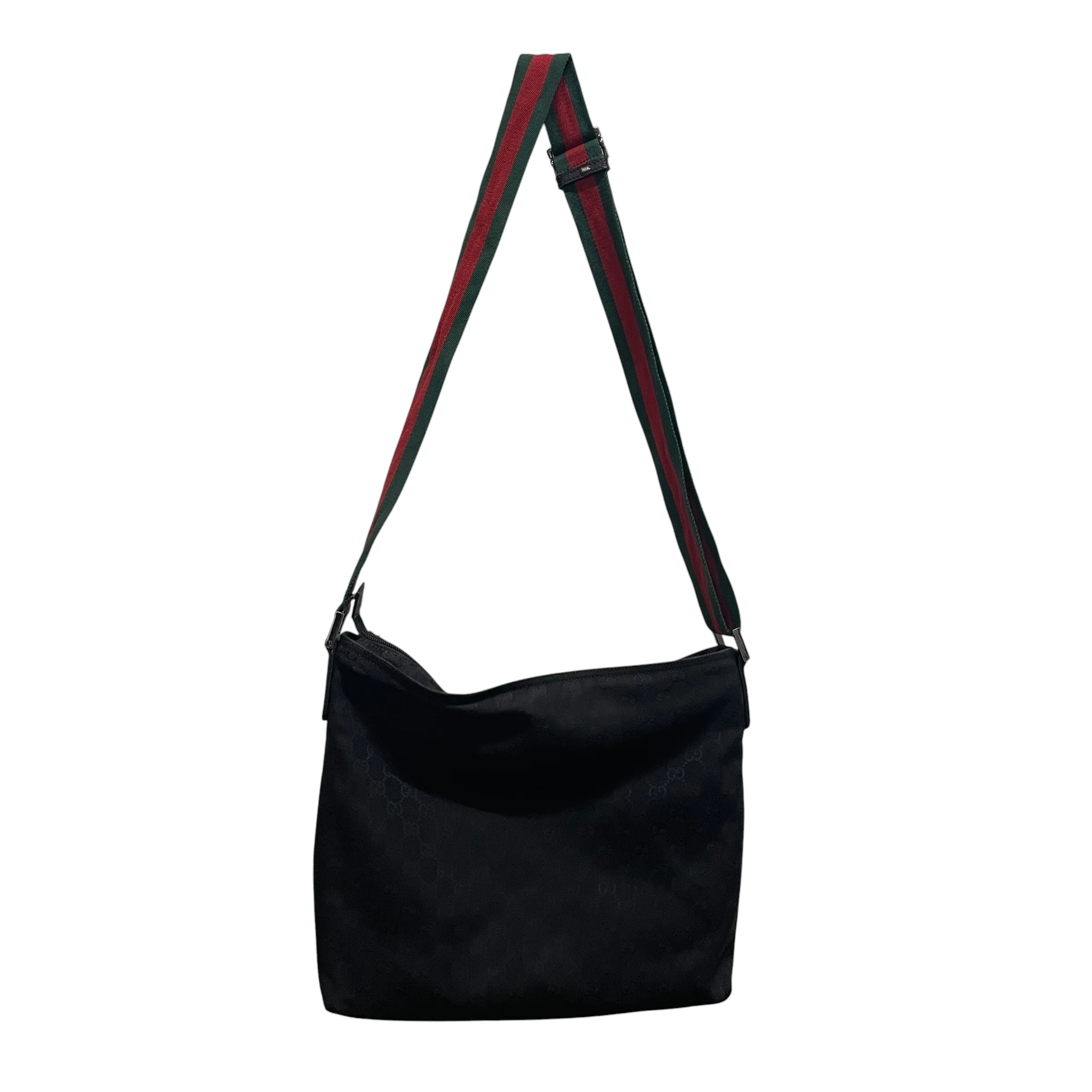 GUCCI/Cross Body Bag/Monogram/Cotton/BLK/R2DVT2X