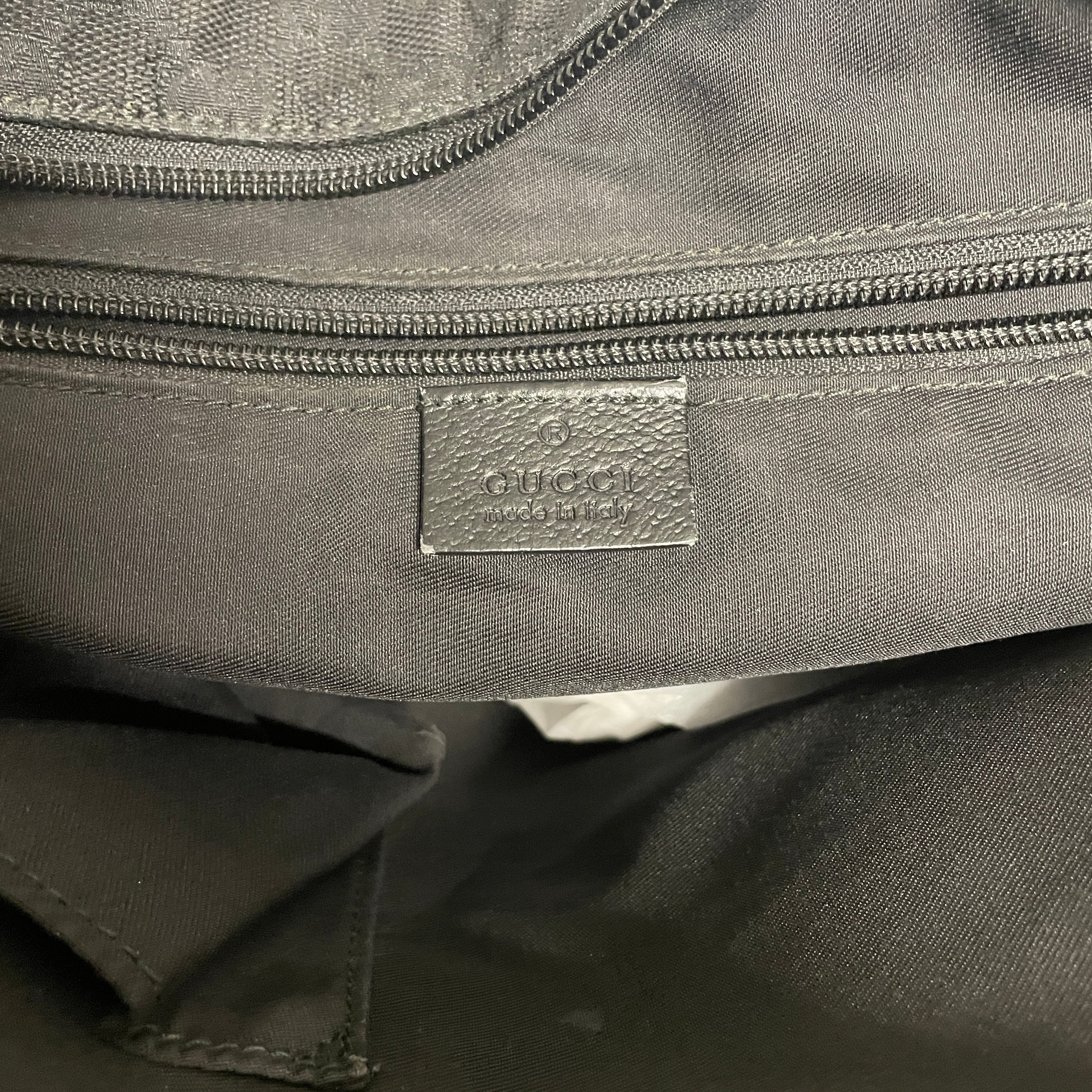 GUCCI/Cross Body Bag/Monogram/Cotton/BLK/R2DVT2X