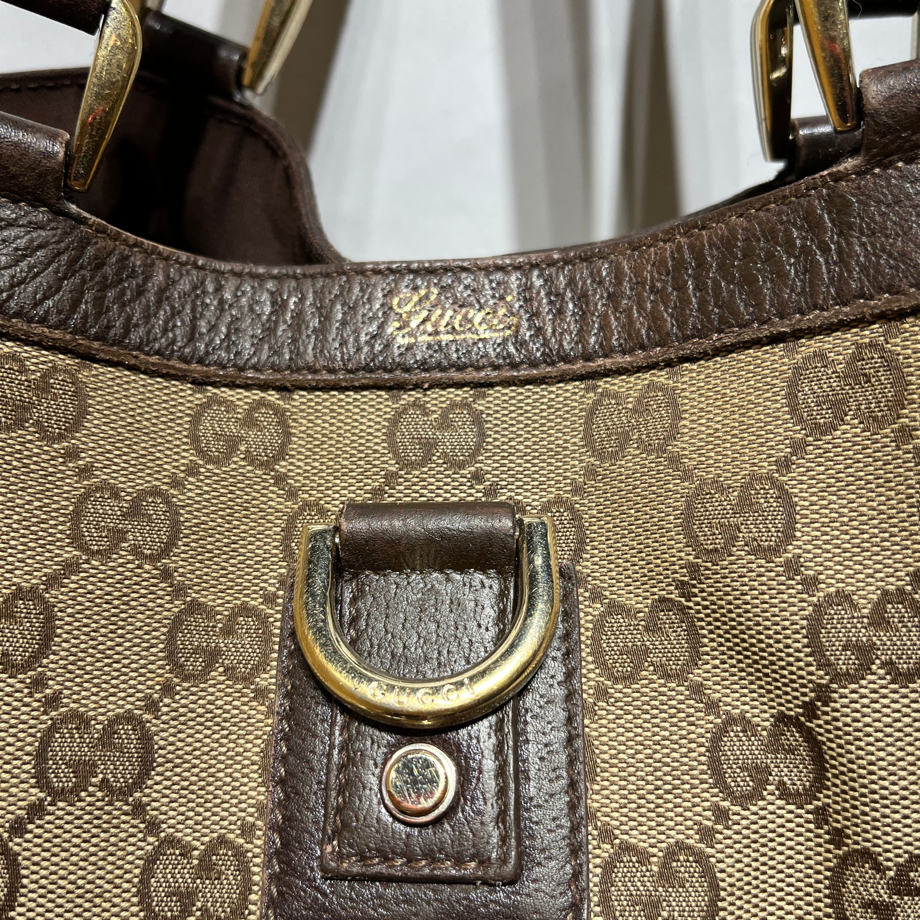 GUCCI/Bag/All Over Print/Leather/BRW/Canvas Abbey
