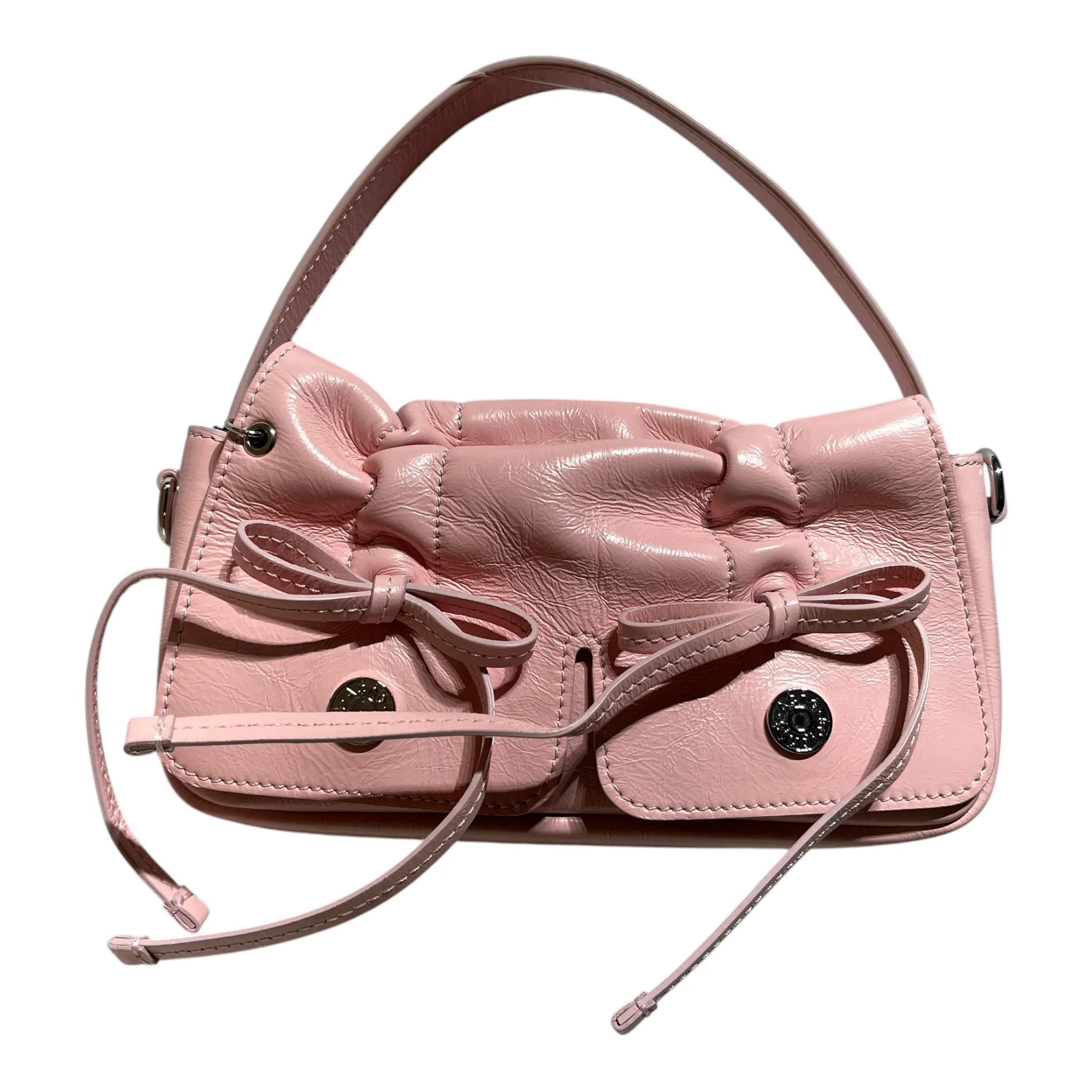 Acne Studios/Hand Bag/Leather/PNK/Ruched Bow Micro