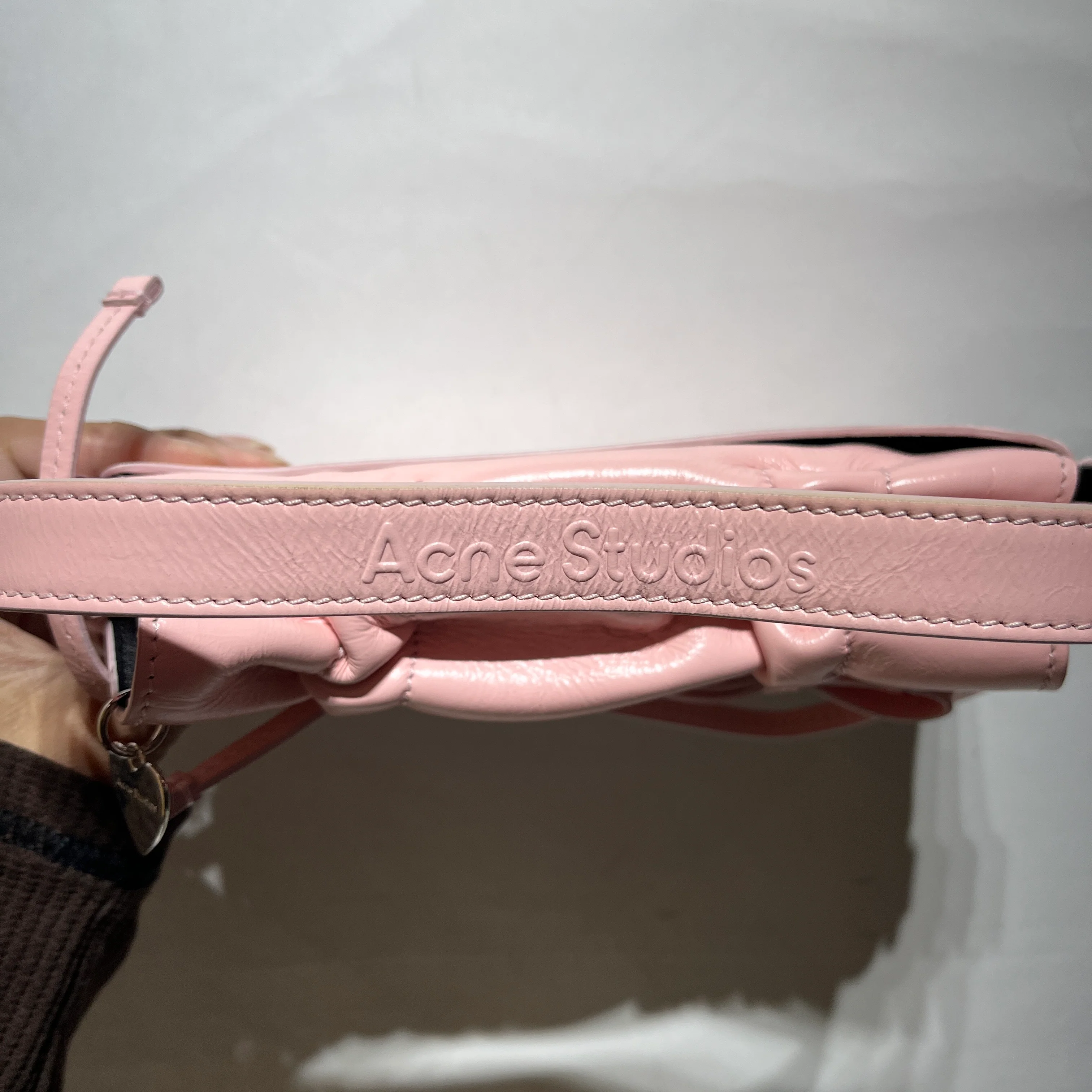 Acne Studios/Hand Bag/Leather/PNK/Ruched Bow Micro