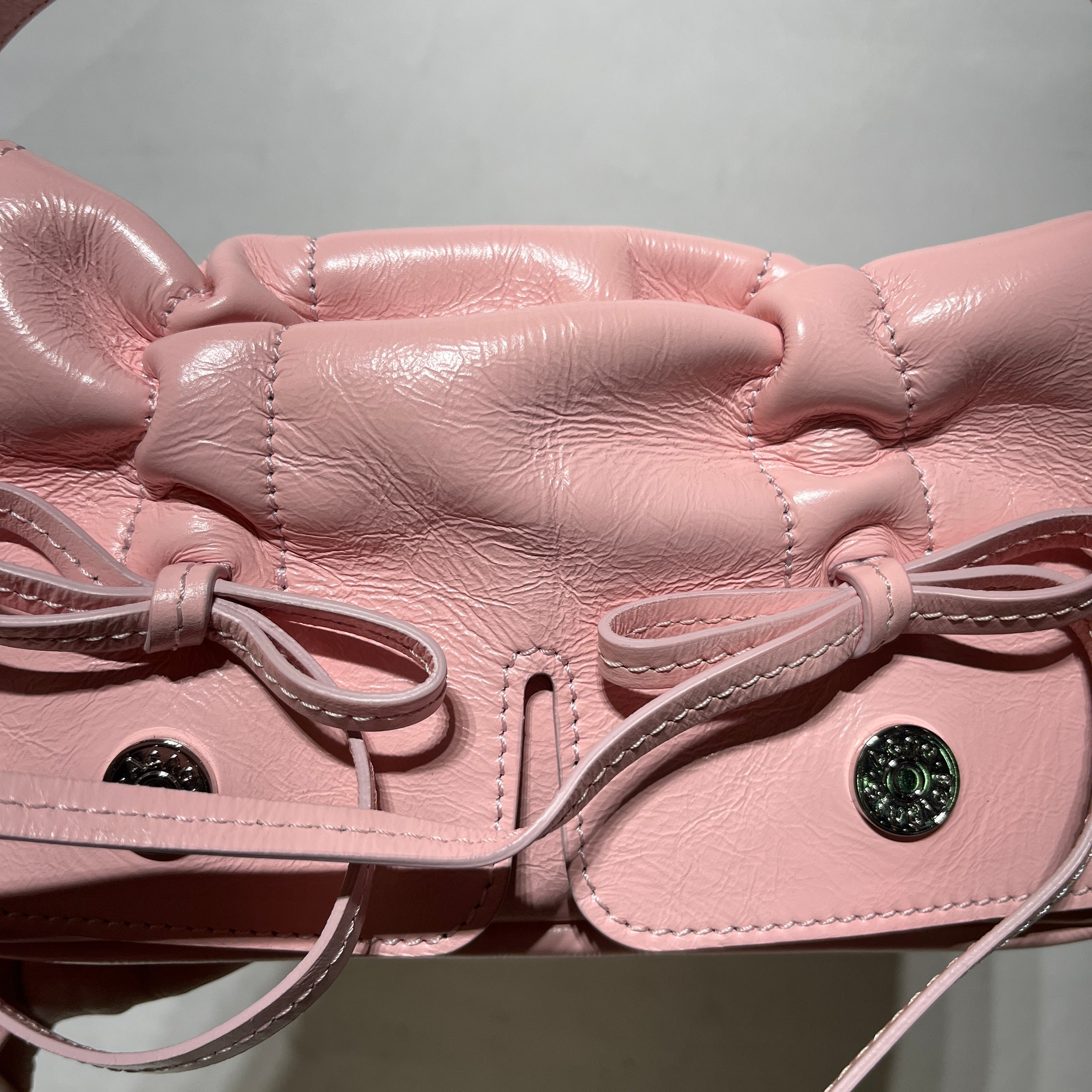 Acne Studios/Hand Bag/Leather/PNK/Ruched Bow Micro