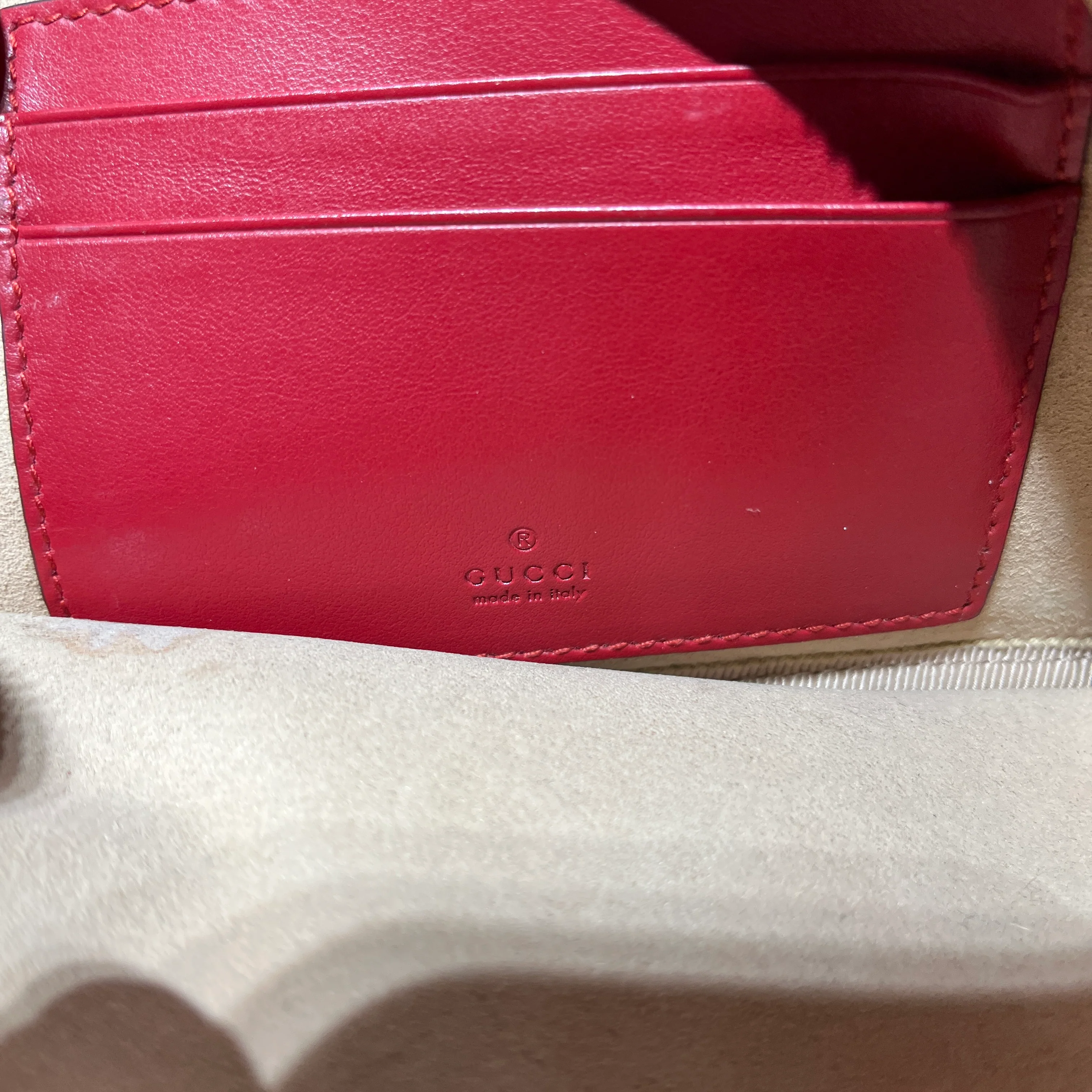GUCCI/Cross Body Bag/Leather/RED/Marmont Triple Zipper Crossbod