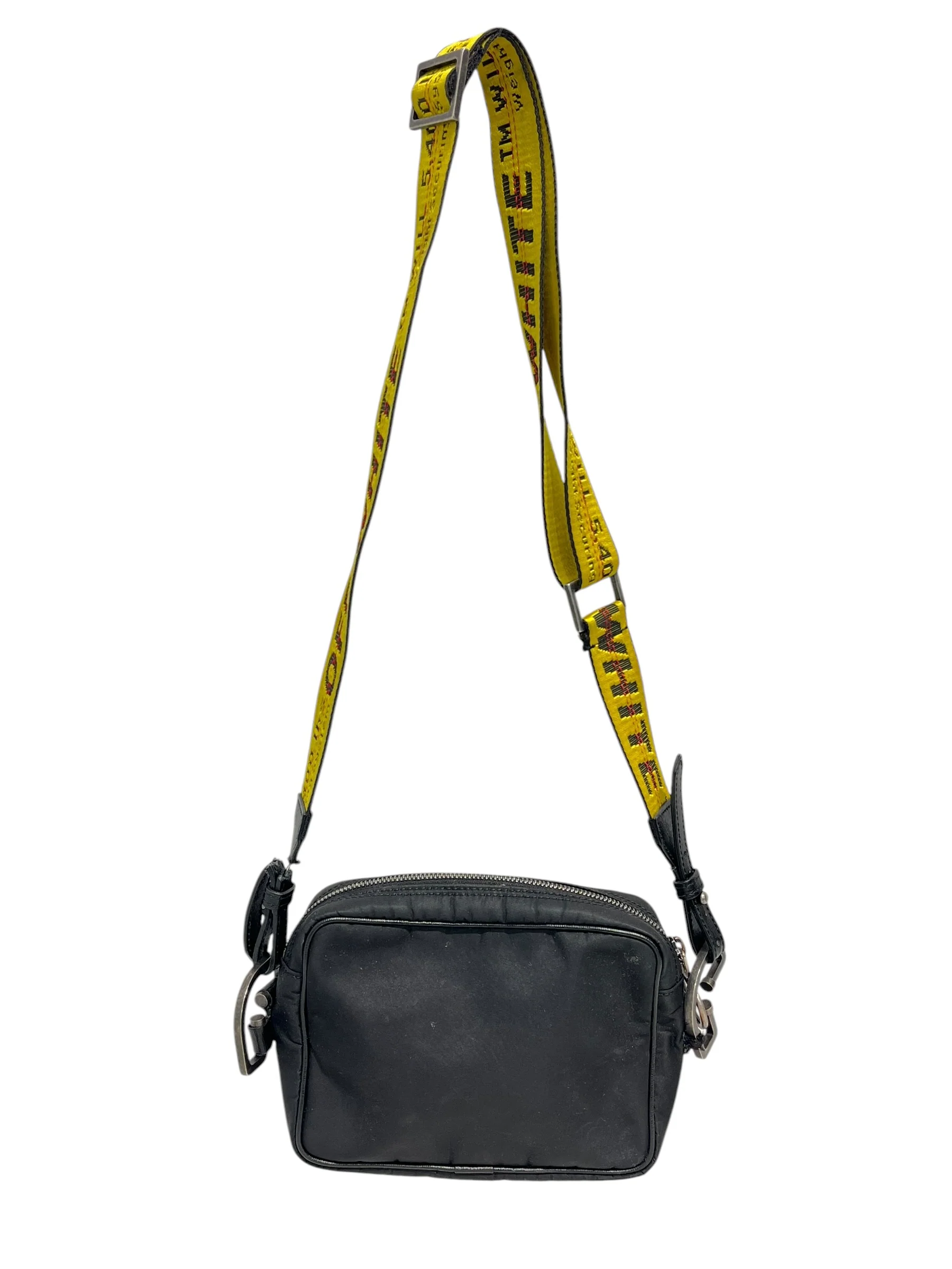 OFF-WHITE/Cross Body Bag/Nylon/BLK/industrial strap/rectangle bag