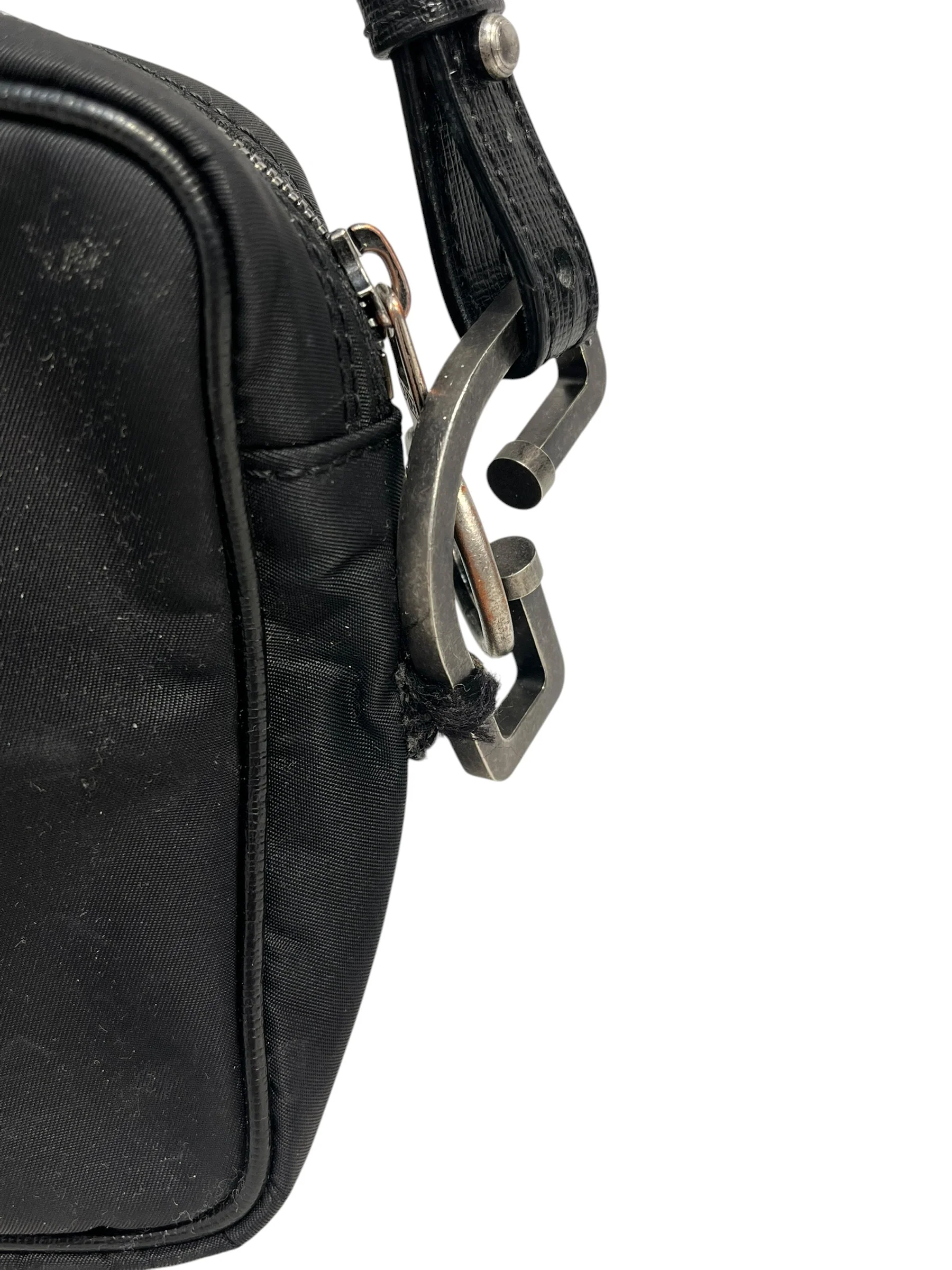 OFF-WHITE/Cross Body Bag/Nylon/BLK/industrial strap/rectangle bag