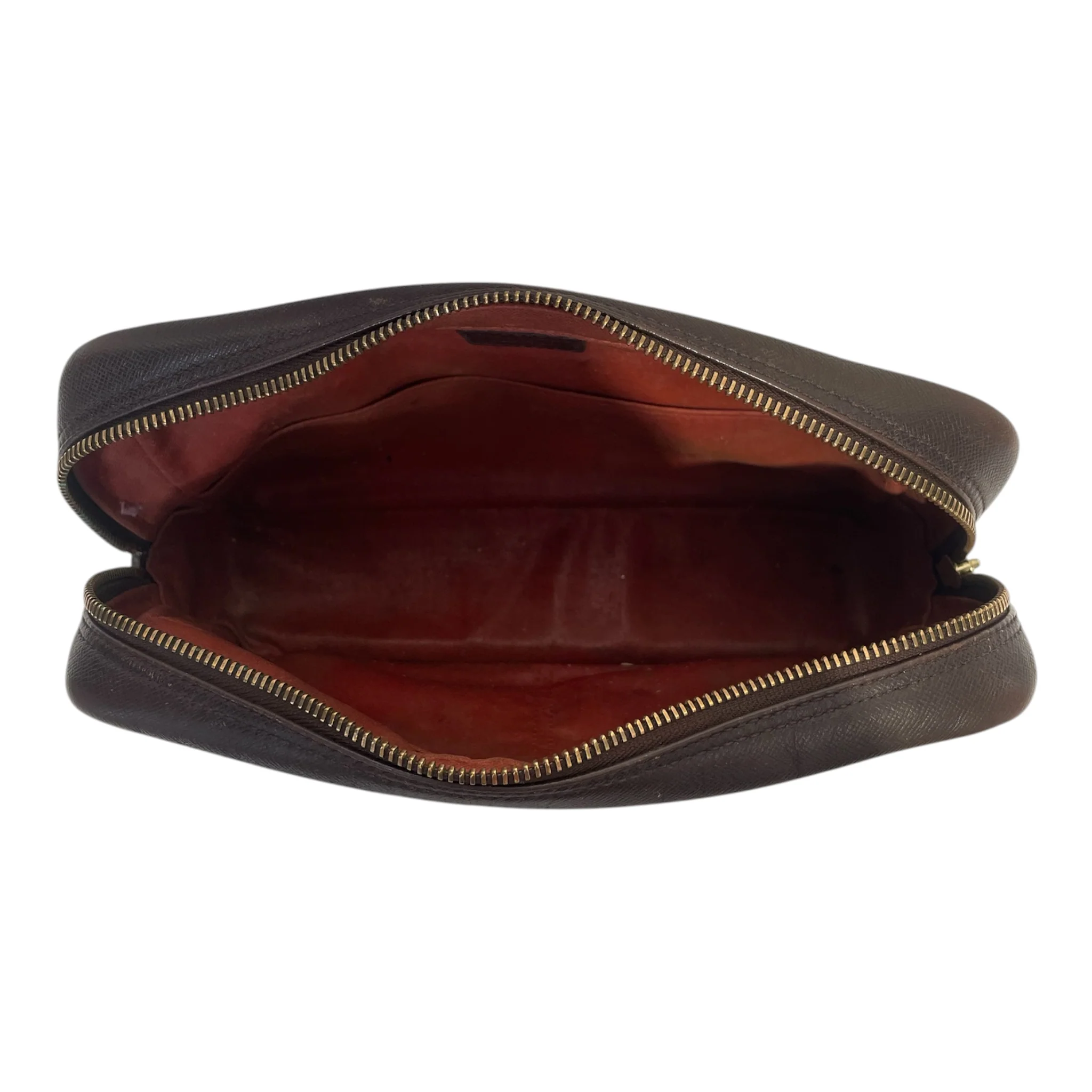 LOUIS VUITTON/Pouch/Monogram/Leather/BRW/Damier ebene makeup bag