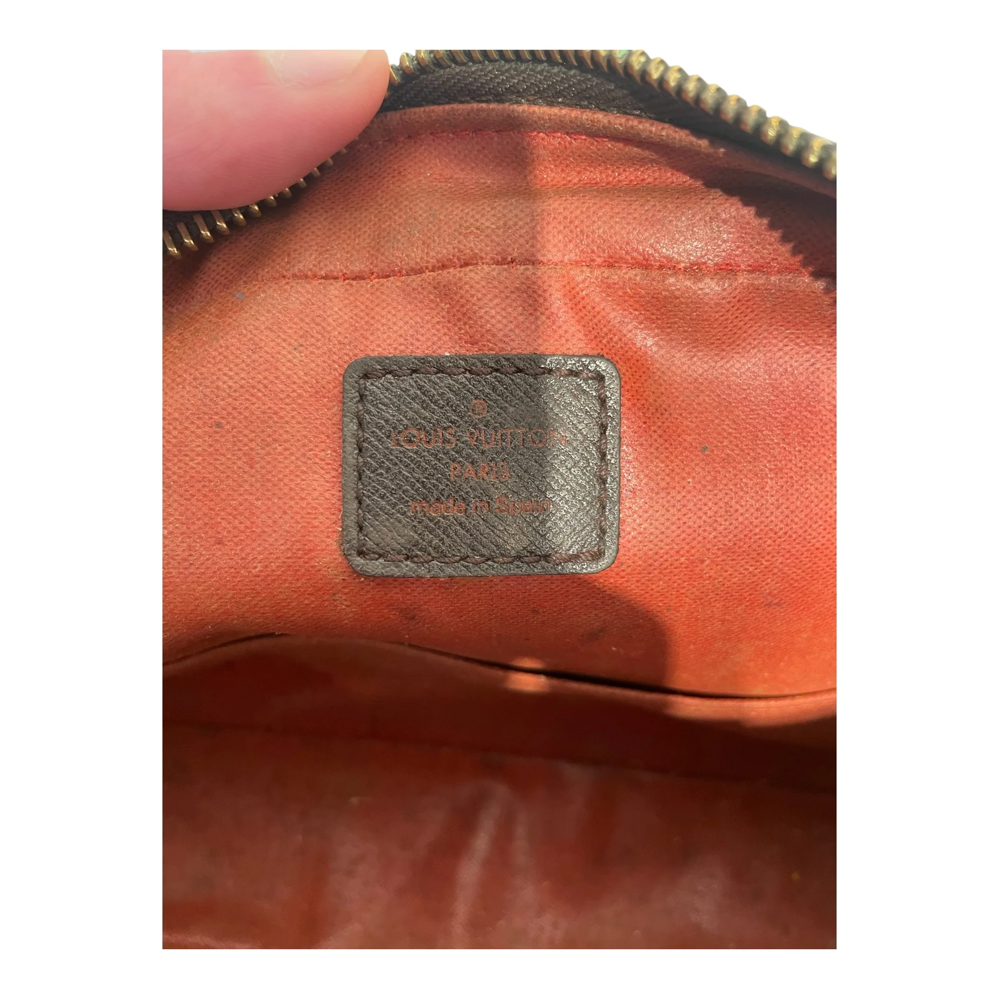LOUIS VUITTON/Pouch/Monogram/Leather/BRW/Damier ebene makeup bag