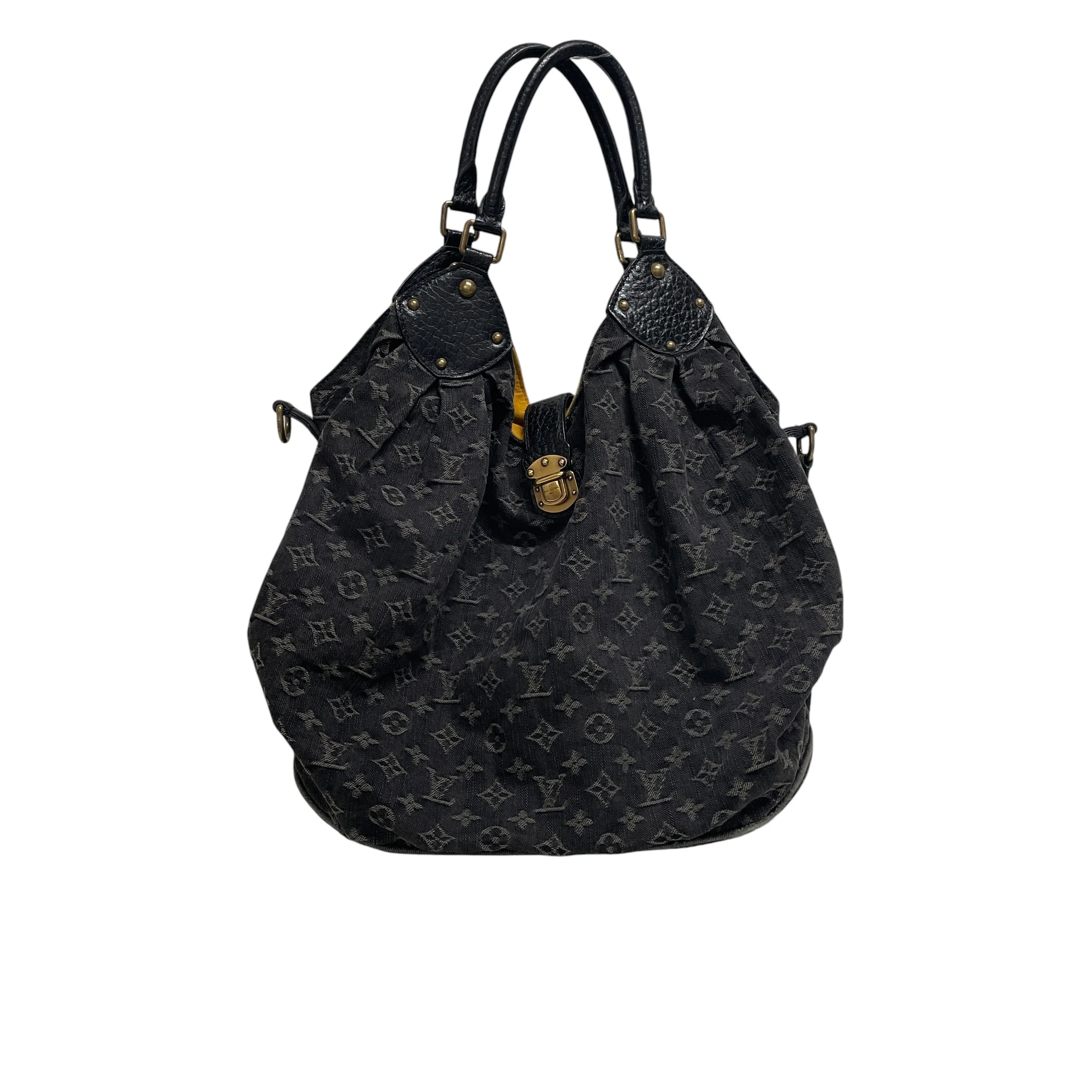 LOUIS VUITTON/Hand Bag/Monogram/Denim/BLK/YQTDBKR
