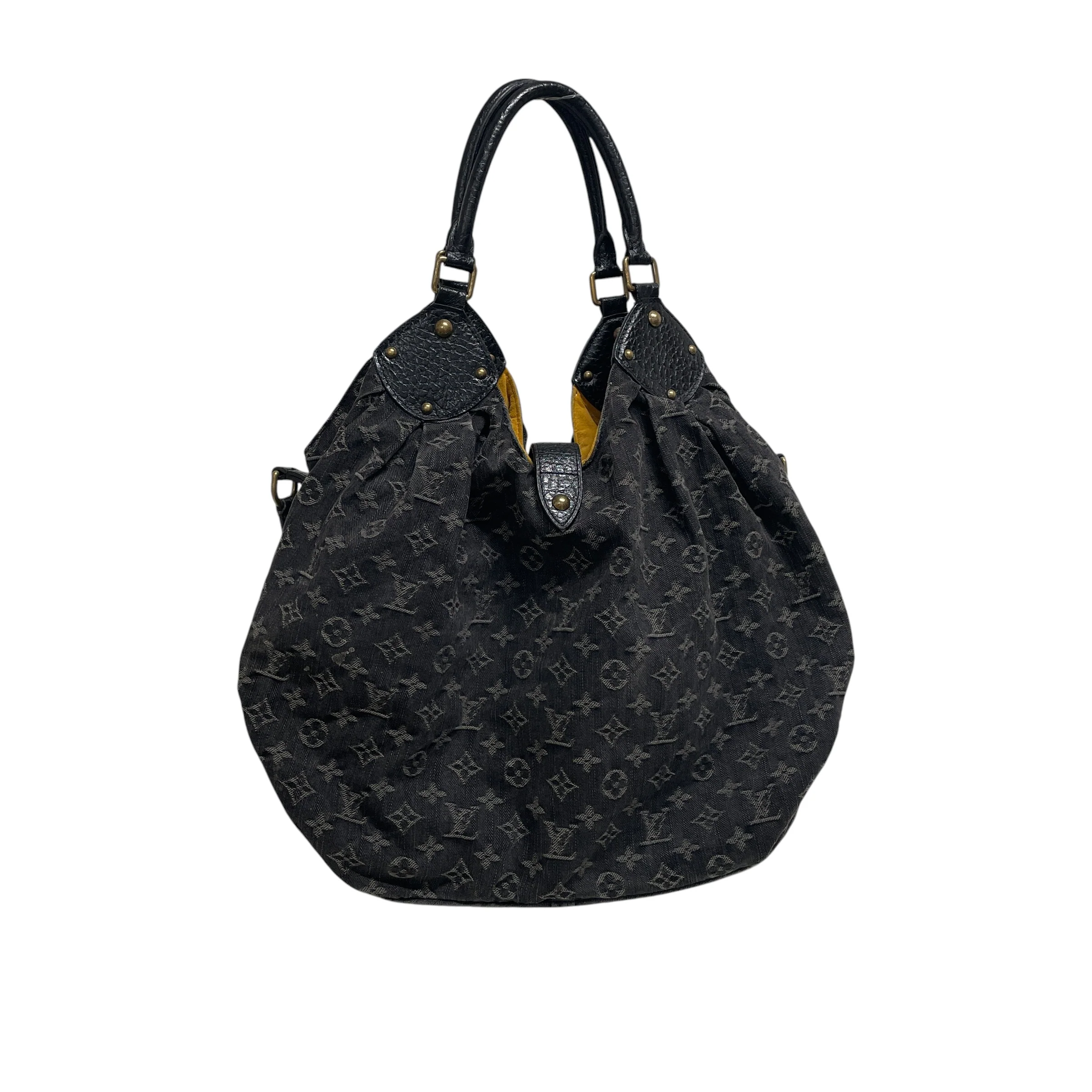 LOUIS VUITTON/Hand Bag/Monogram/Denim/BLK/YQTDBKR