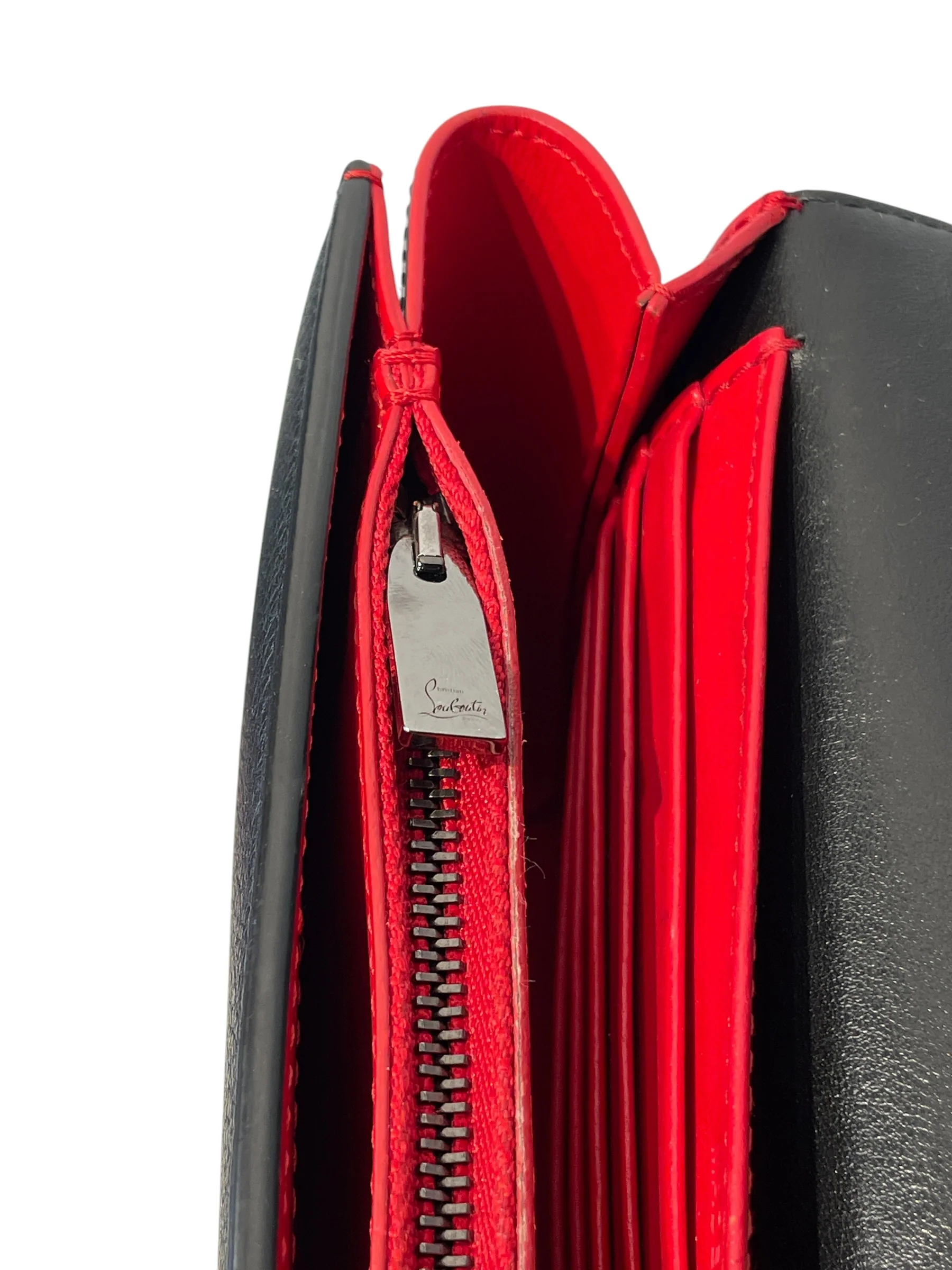 Christian Louboutin/Cross Body Bag/Leather/BLK/STUDDED/DARK TONE HARDWARE