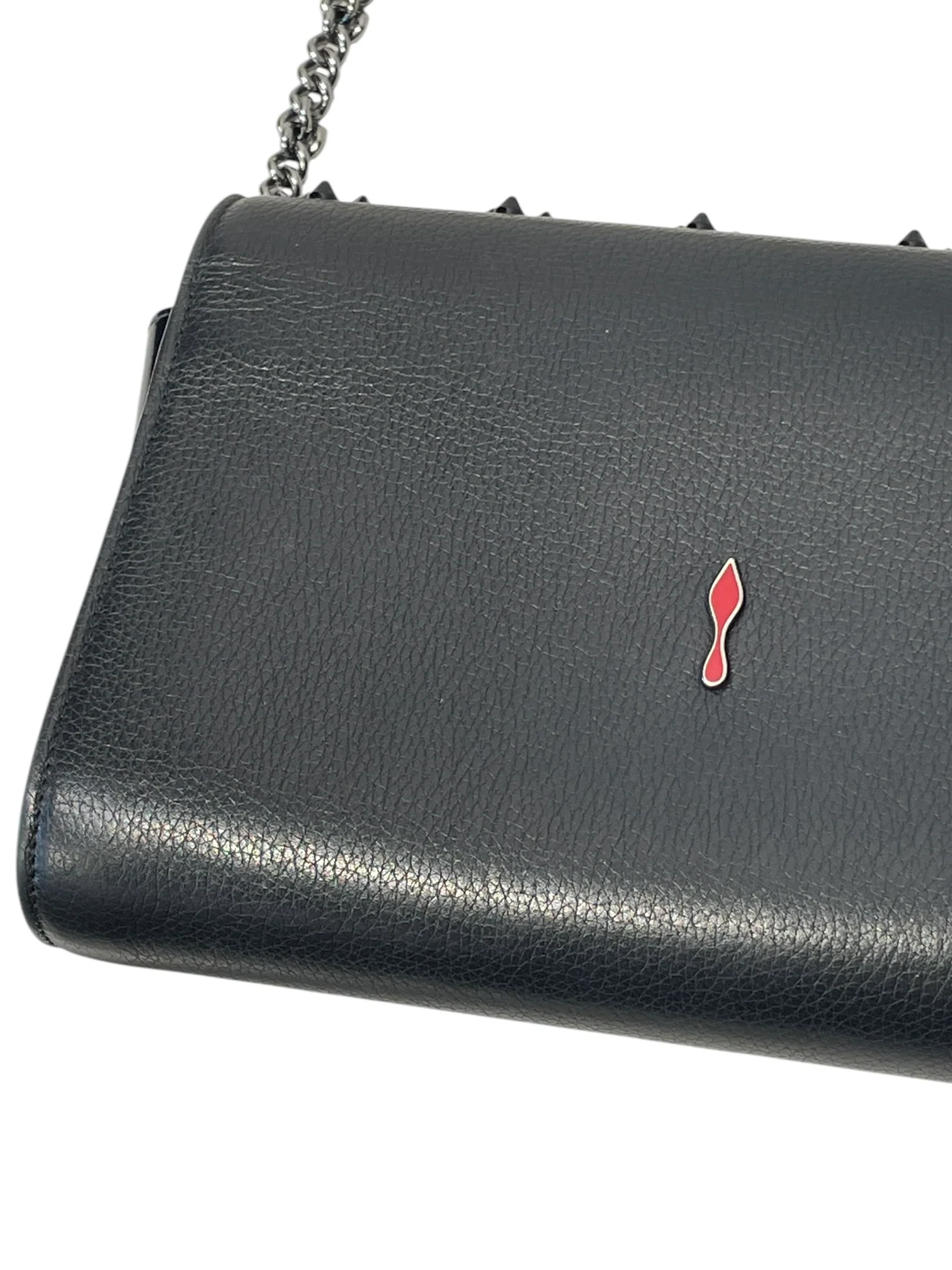 Christian Louboutin/Cross Body Bag/Leather/BLK/STUDDED/DARK TONE HARDWARE