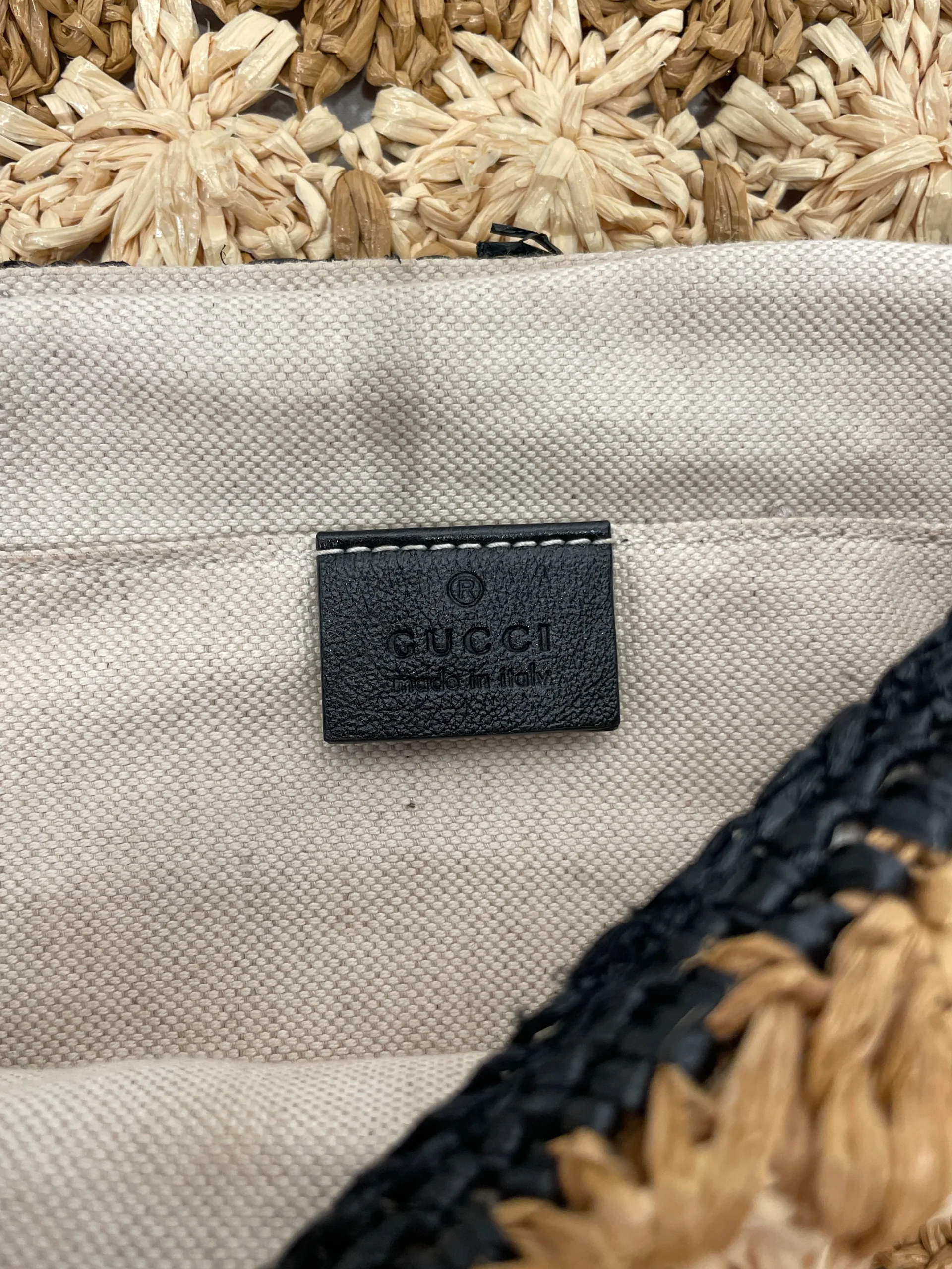 GUCCI/Cross Body Bag/BEG/GG MARMONT FLORAL RAFFIA
