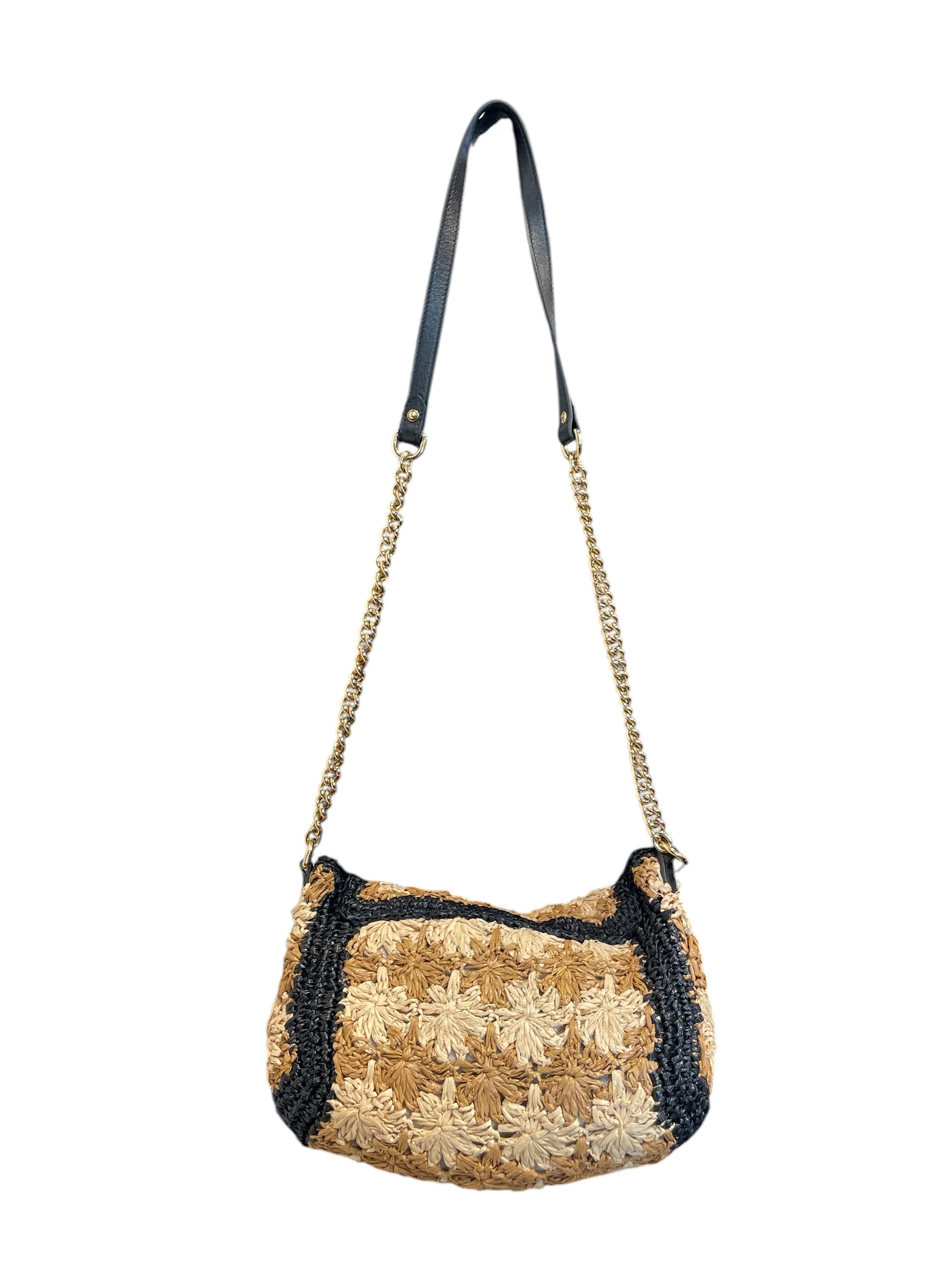 GUCCI/Cross Body Bag/BEG/GG MARMONT FLORAL RAFFIA