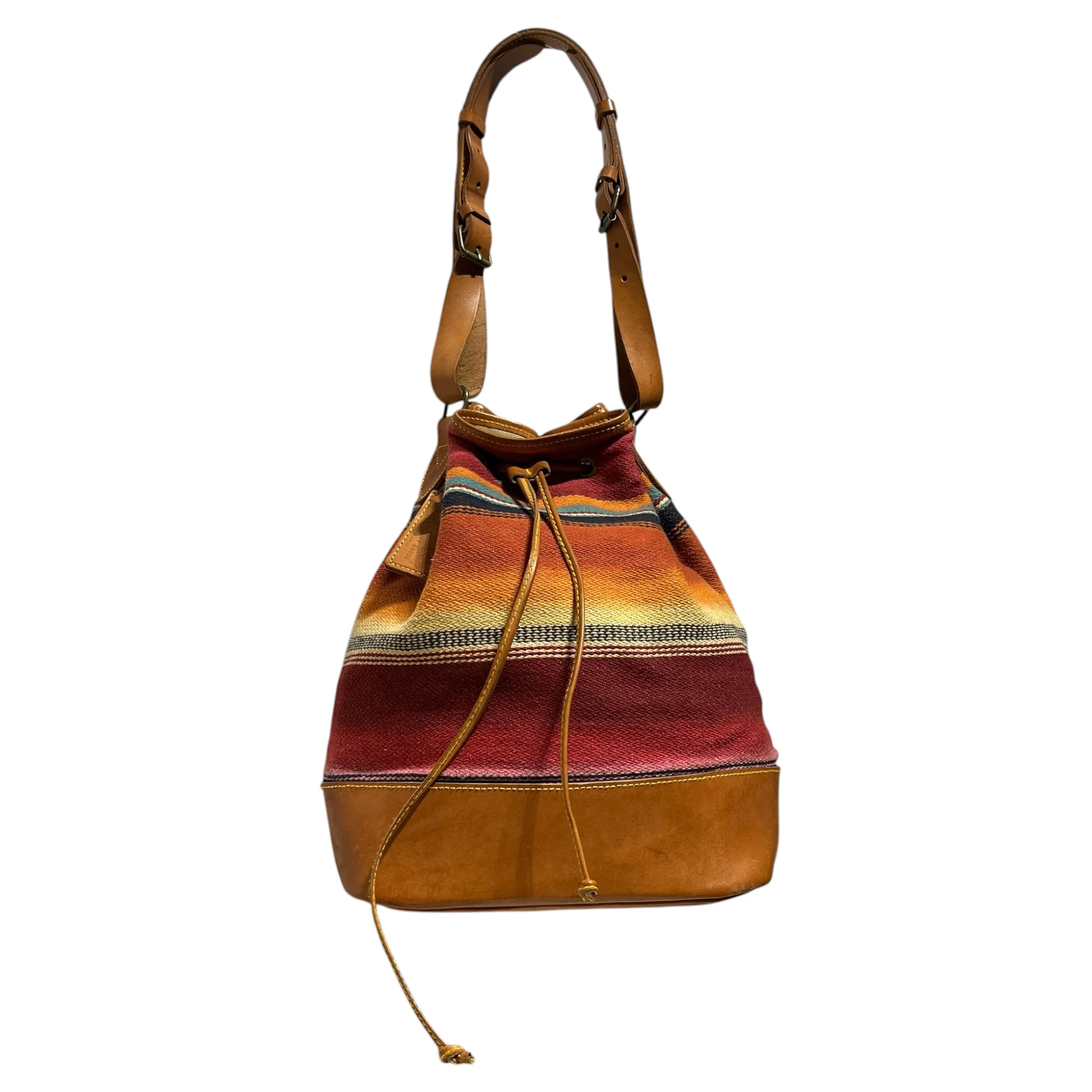 RALPH LAUREN/Cross Body Bag/Stripe/Leather/MLT/CHIMAYO BLANKET