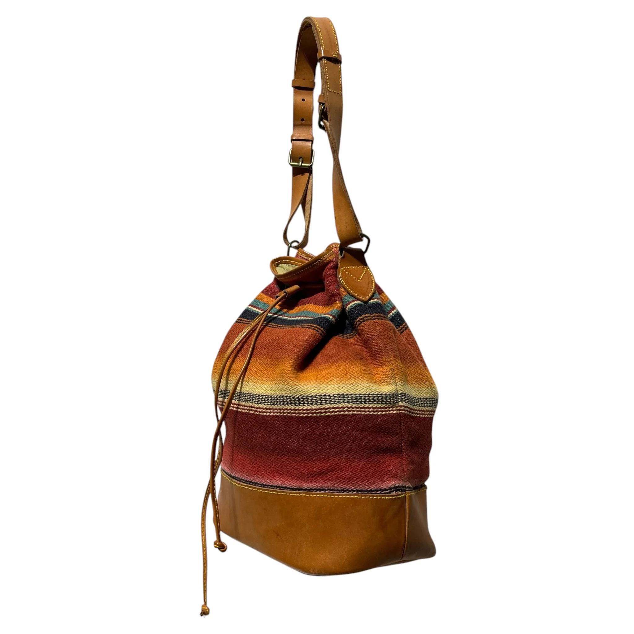 RALPH LAUREN/Cross Body Bag/Stripe/Leather/MLT/CHIMAYO BLANKET